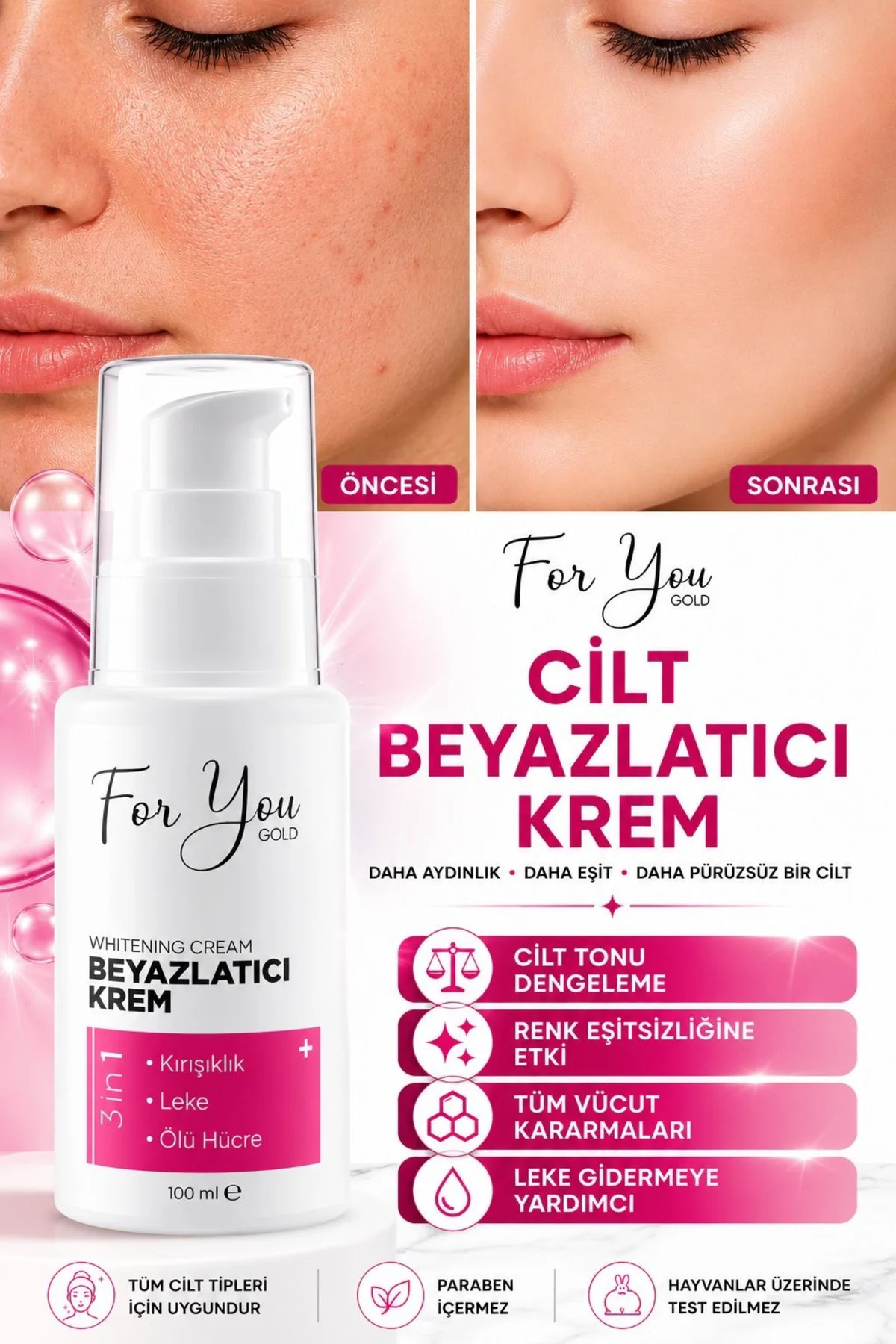 Cilt Beyazlatıcı Krem (Kararma Karşıtı - Ton Eşitleyici - Renk Aç