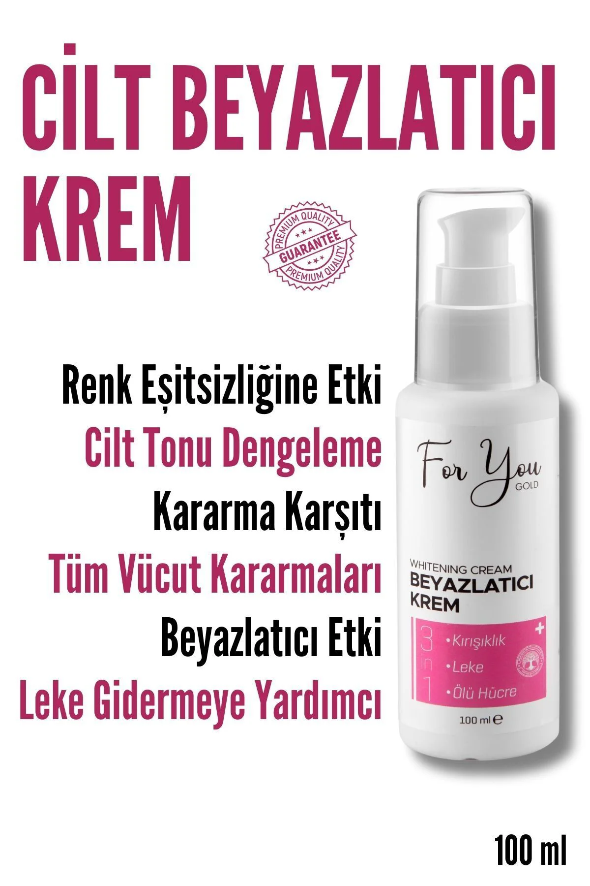 Cilt Beyazlatıcı Krem (Kararma Karşıtı - Ton Eşitleyici - Renk Aç