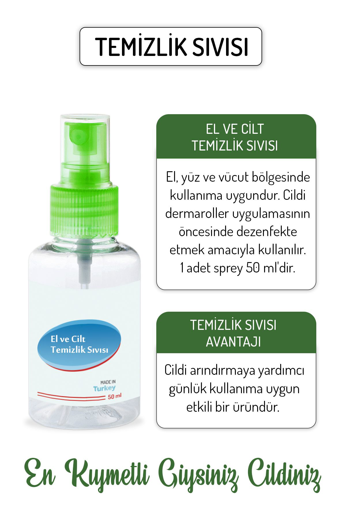 Kadinshop Cilt Dezenfektani El Yüz Vücut İçin Koruyucu  Antiseptik Dezenfek