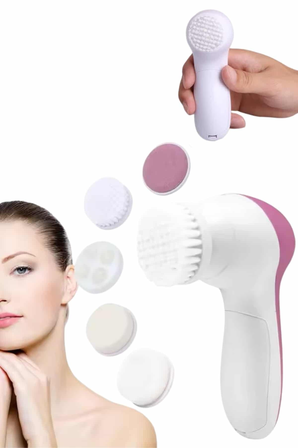 Cilt Temizleme ve Masaj Aleti 5 Başlıklı Akne ve Önleyici - Lisin