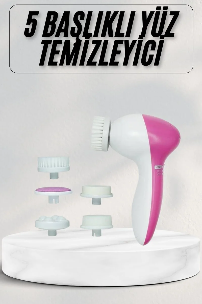Cilt Temizleme ve Masaj Aleti 5 Başlıklı - Akne ve Sivilce Önleyici