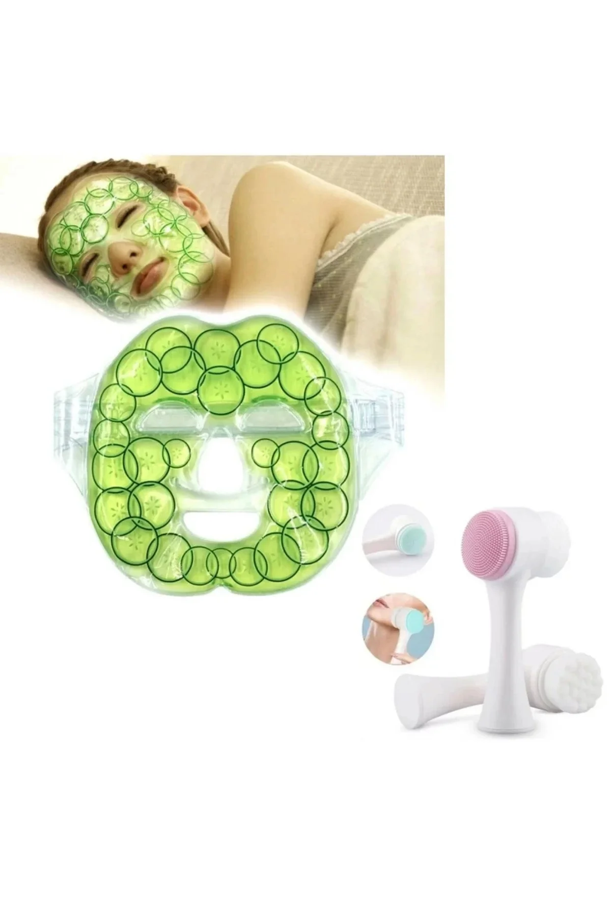 Cilt Temizliği Ve Soğutucu Maske İçin Çift Taraflı Fırça Ve Jel B