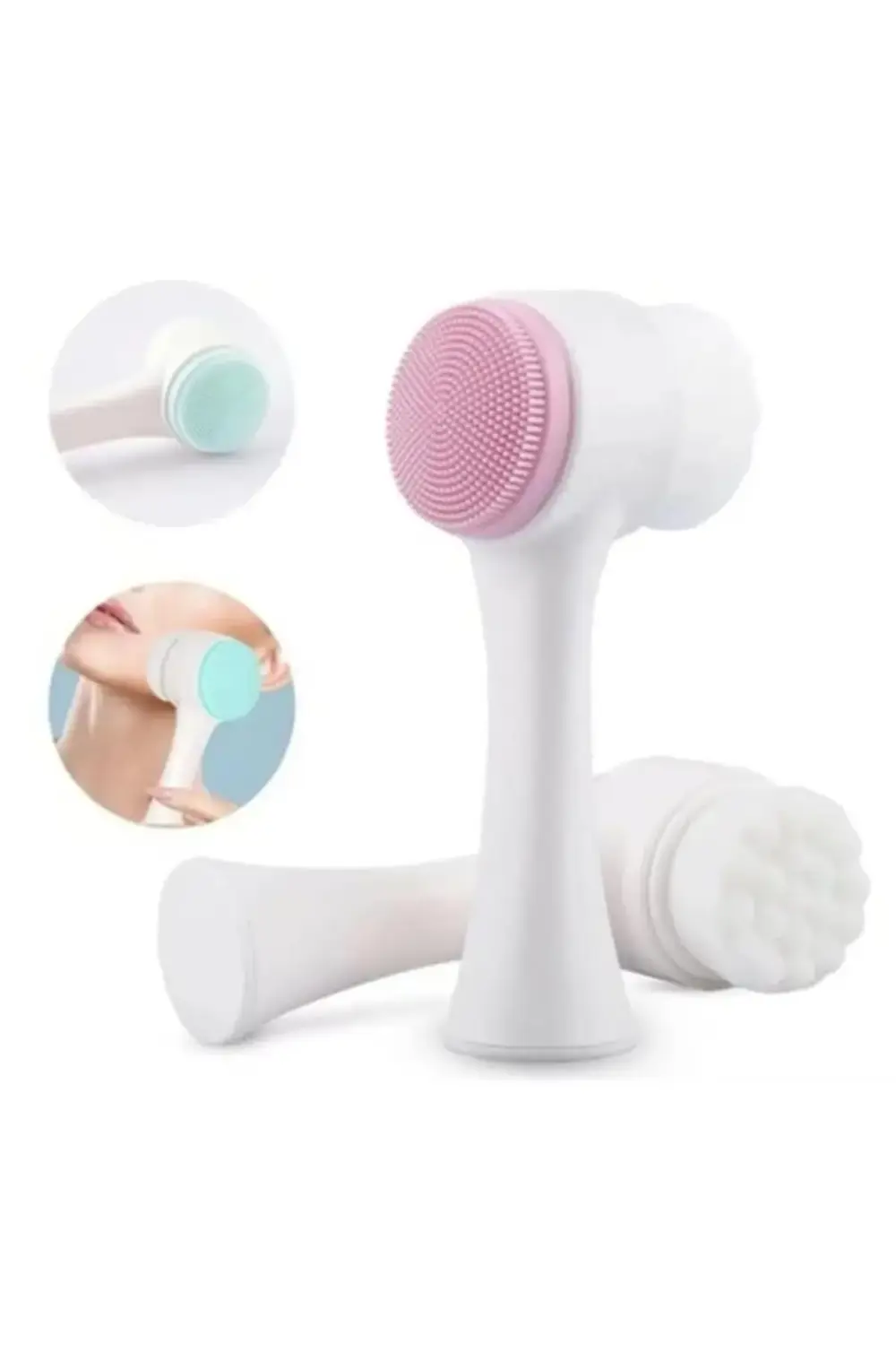 Cilt Temizliği Ve Soğutucu Maske İçin Çift Taraflı Fırça Ve Jel B Cilt Temizliği Ve Soğutucu Maske İçin Çift Taraflı Fırça Ve Jel B