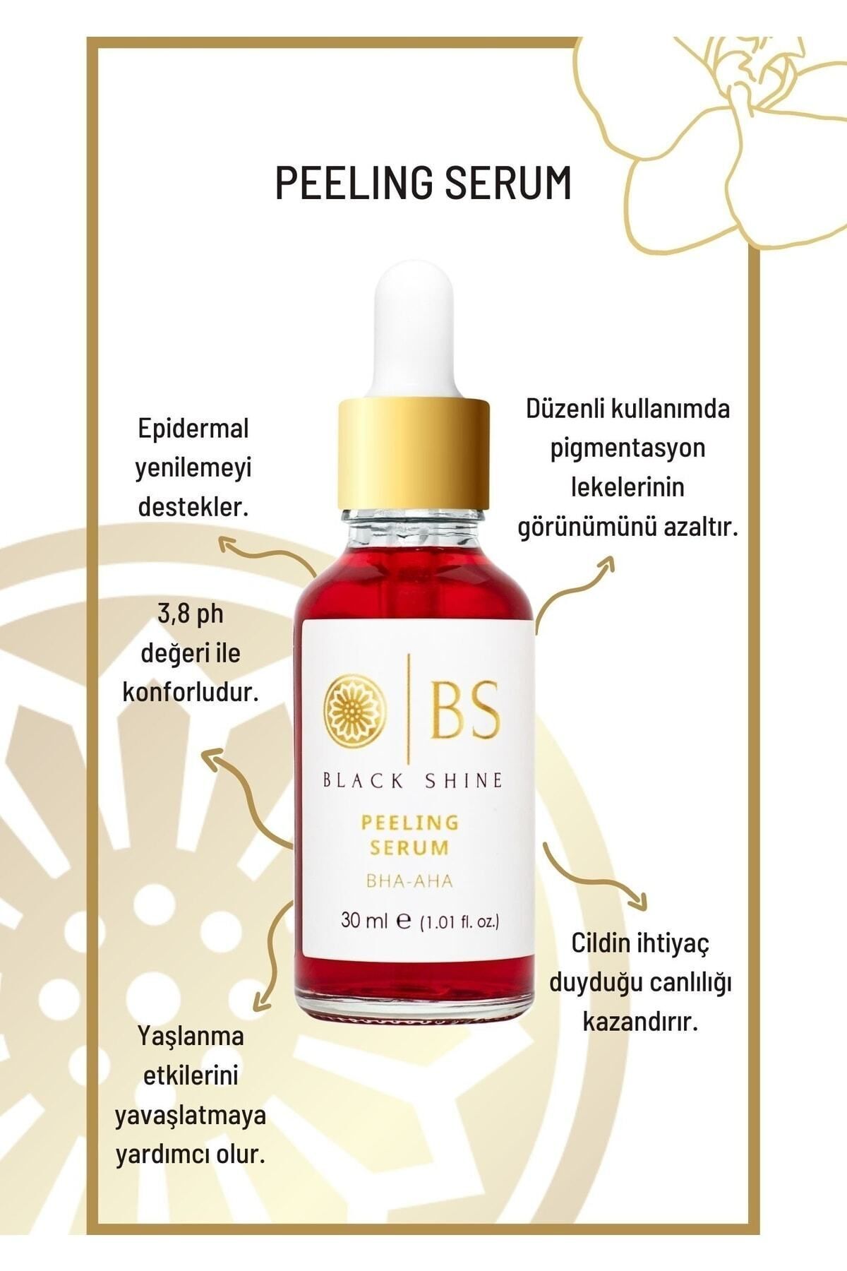 Black Shine Bs Cilt Tonu Eşitleyici C Vitamin, Aha %30, Bha %2 Yüz Peeling Serum 30 Ml