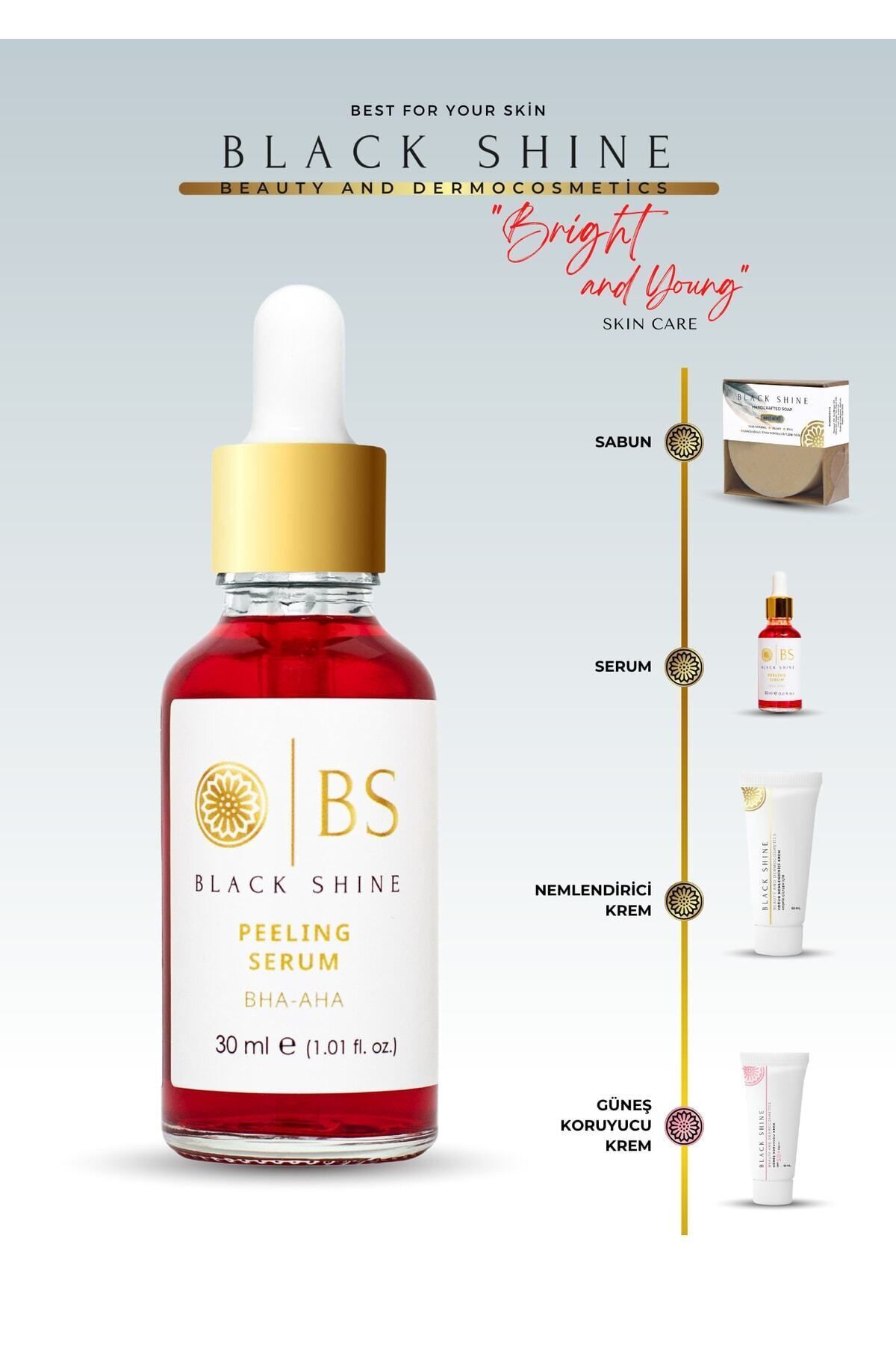 Black Shine Bs Cilt Tonu Eşitleyici C Vitamin, Aha %30, Bha %2 Yüz Peeling Serum 30 Ml