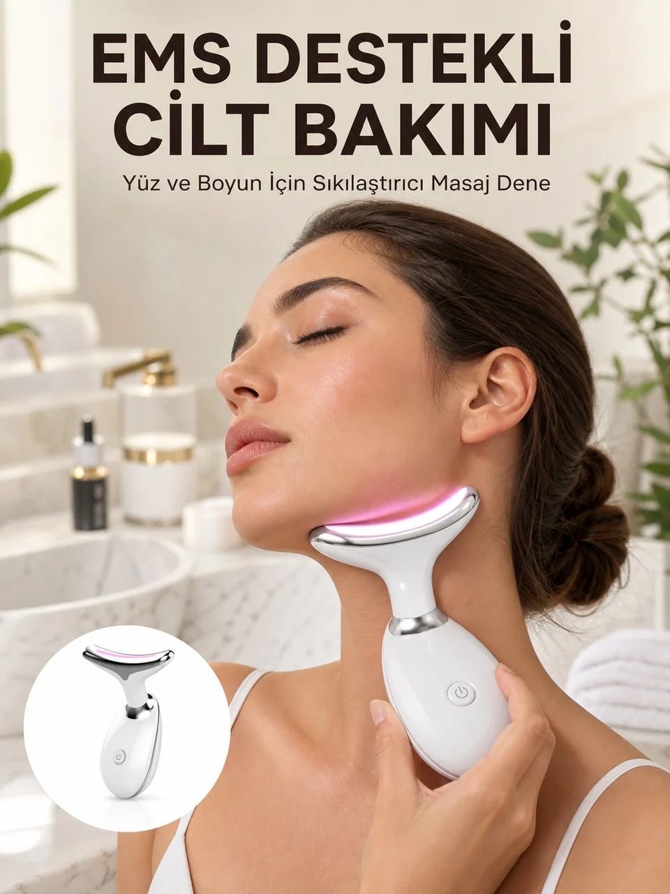 Cilt Yenileyici Şarjlı Güzellik Aleti Pozitif/negatif İyon, Titreşimli Masaj Ve Kırmızı-mavi-yeşil Işıkla Yeni Nesil - Lisinya Diğer