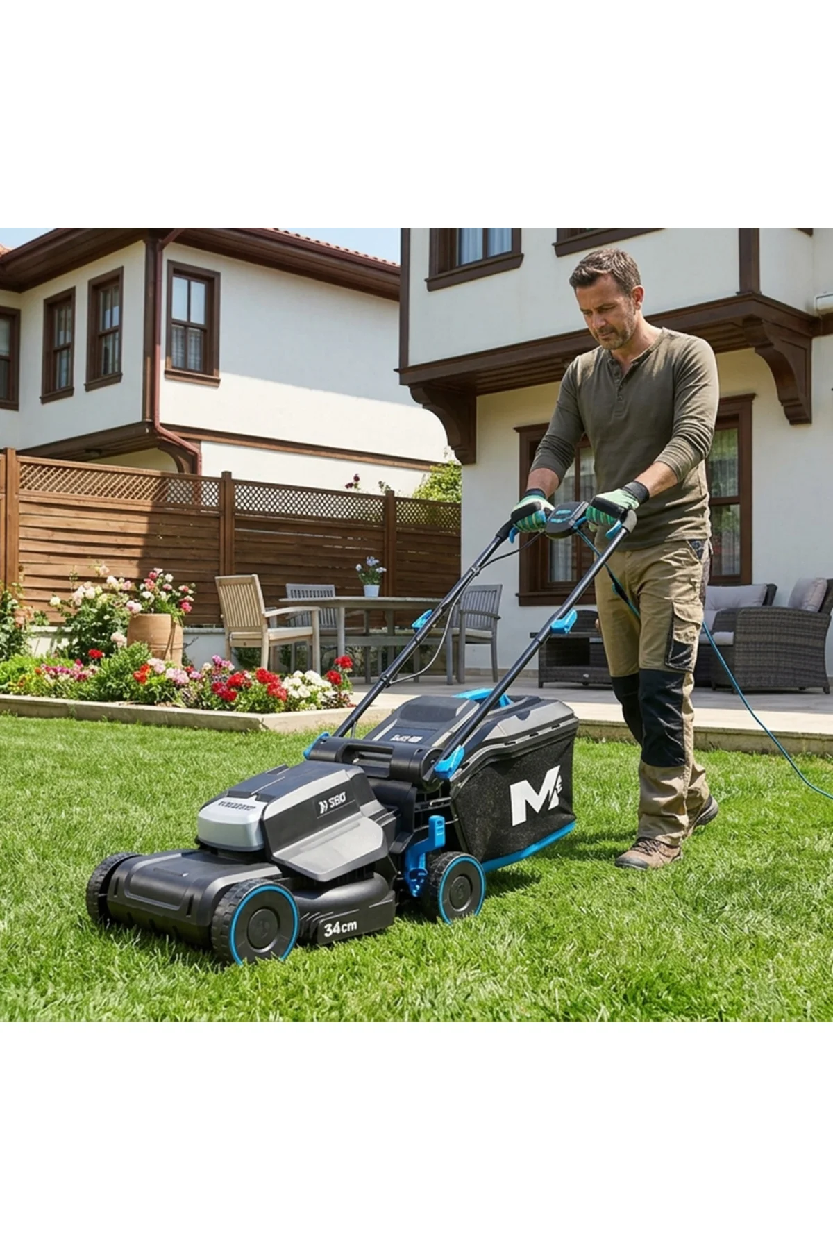 Çim Biçme Makinesi 1300 Watt 34 cm