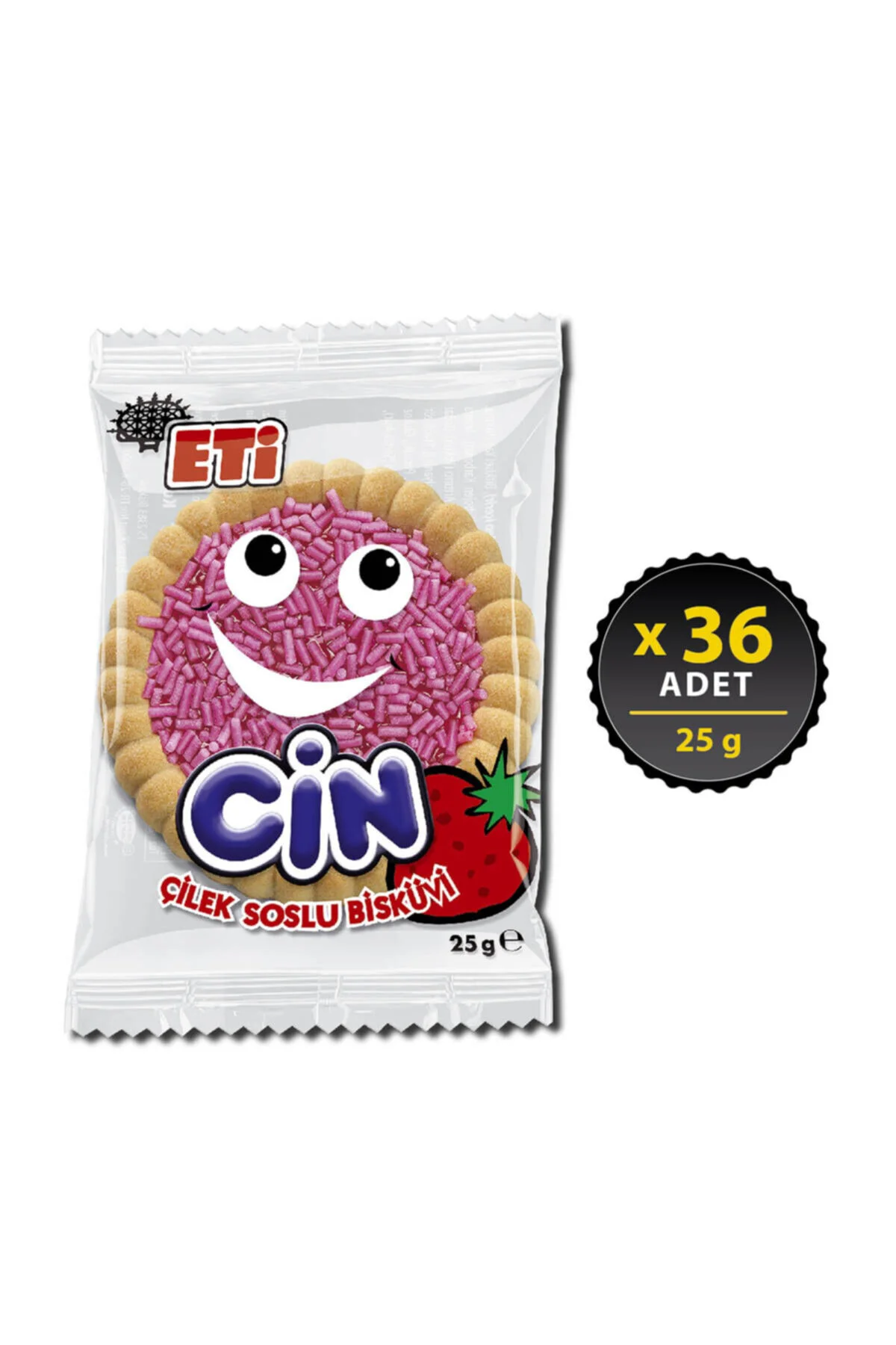 Cin Çilekli Bisküvi 25 g x 36 Adet