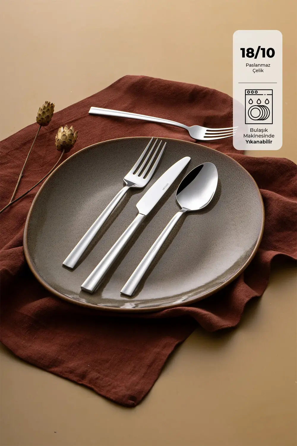 Çınar 24 Parça 6 Kişilik Kutulu Çatal Kaşık Bıçak Takımı