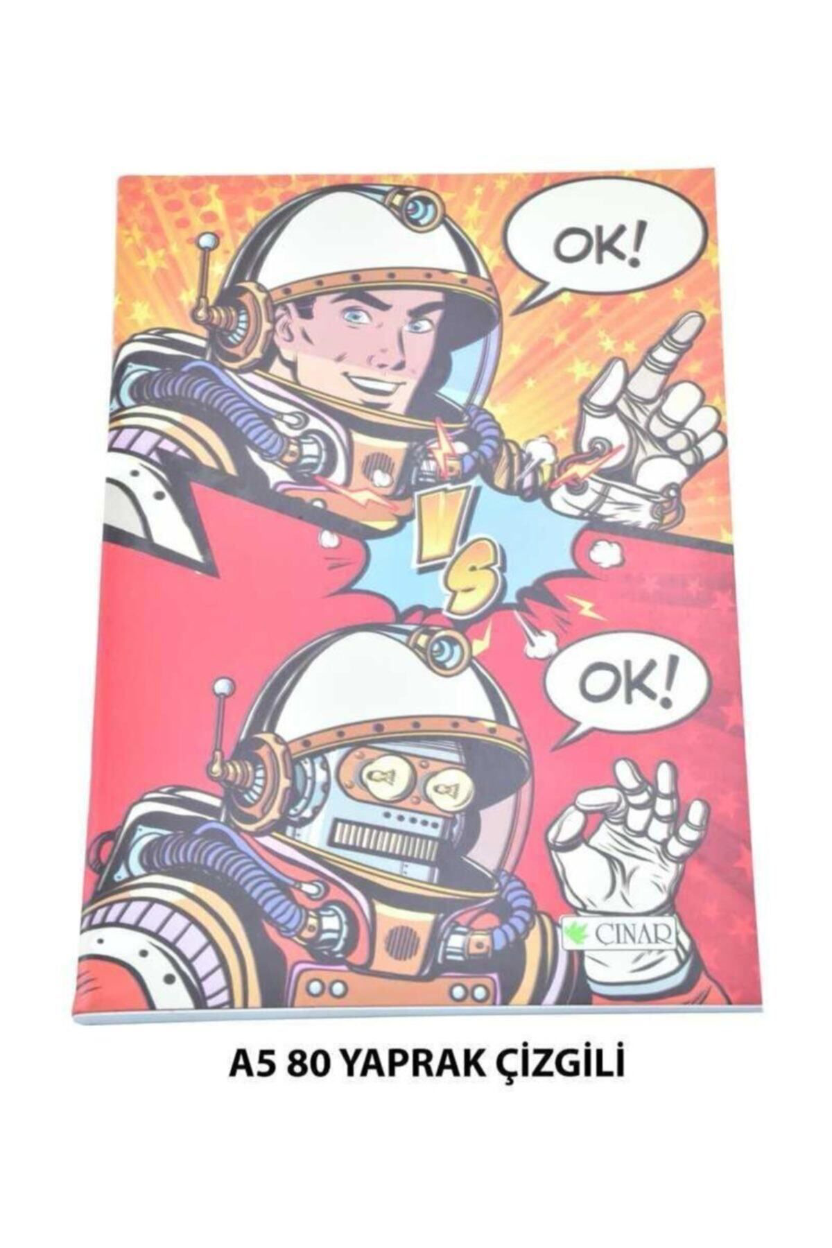 3 Çınar Çınar A5 Çizgili Defter 80 Yaprak