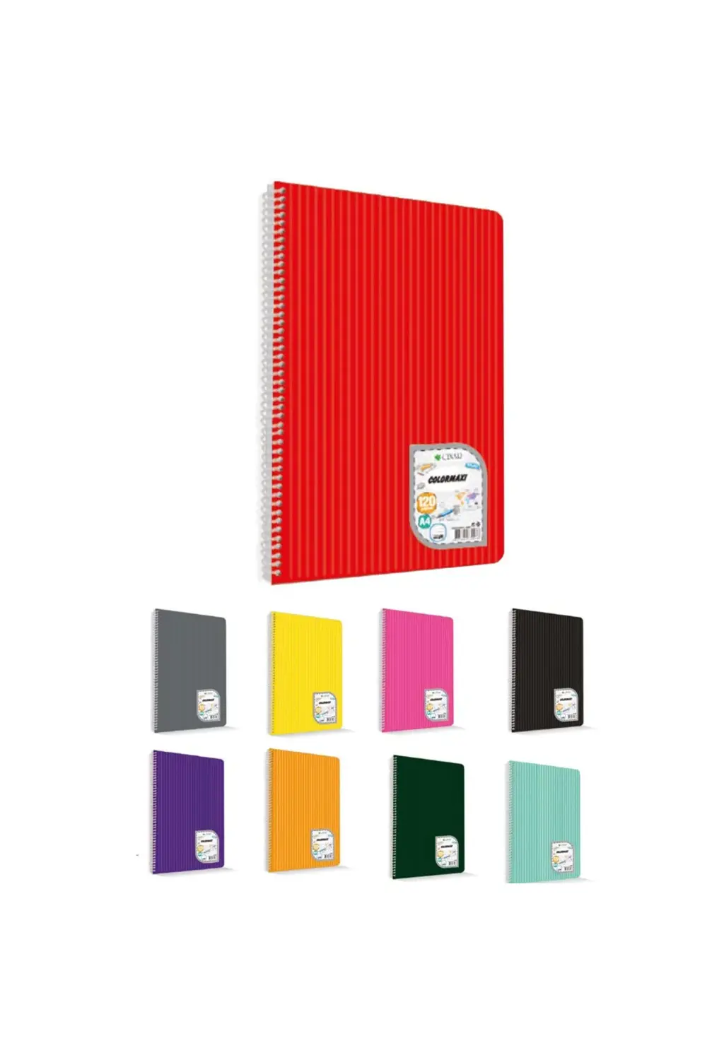 Çınar Colormaxi A4 72yp. Düz Plastik Kapak Spiralli Not Defteri /