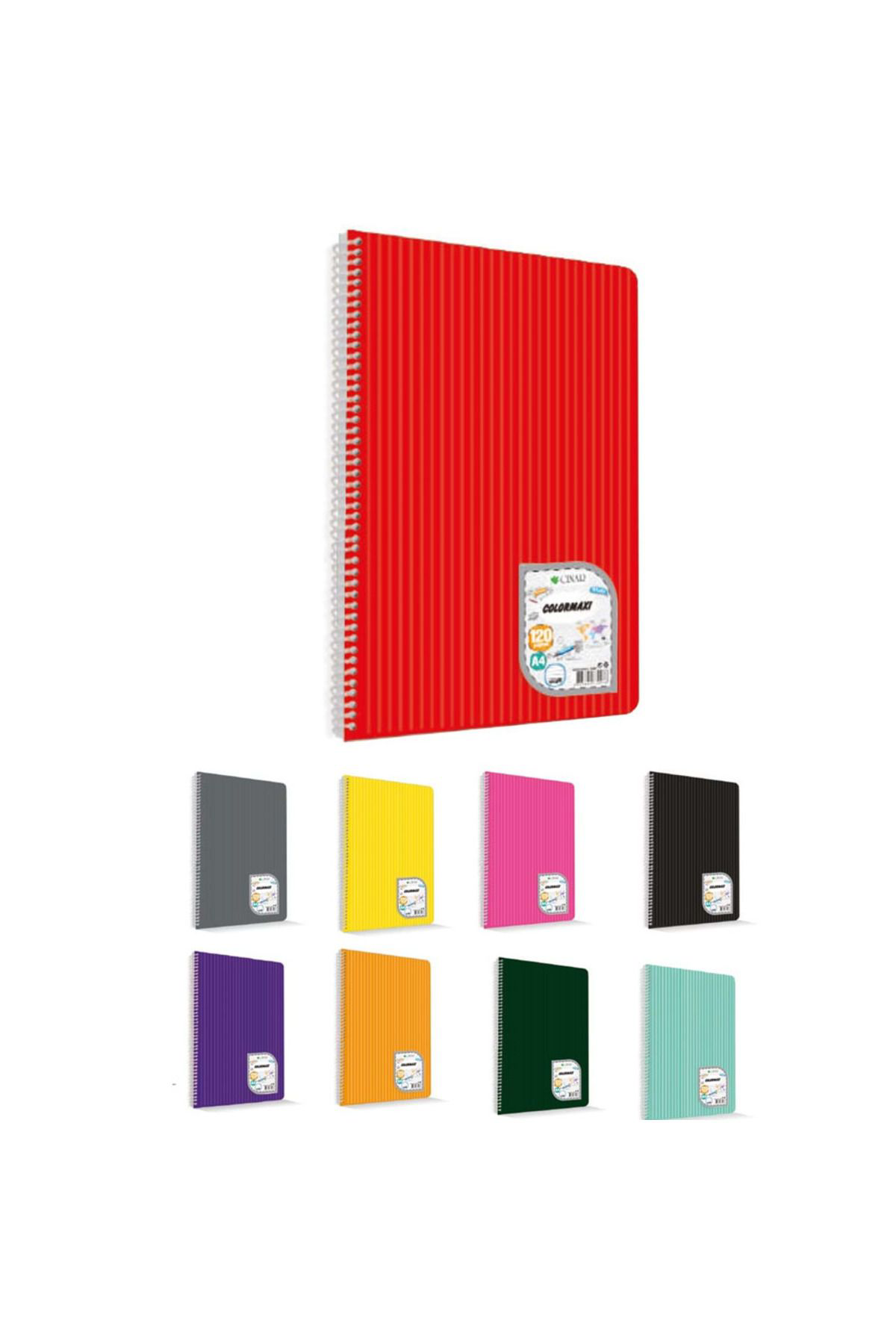 Uninote Çınar Colormaxi A4 72Yp. Düz Plastik Kapak Spiralli Not Defteri /