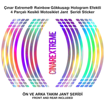 Çınar Extreme® Rainbow Gökkuşağı Hologram Efektli 4 Parçalı Kesik Çınar Extreme® Rainbow Gökkuşağı Hologram Efektli 4 Parçalı Kesik