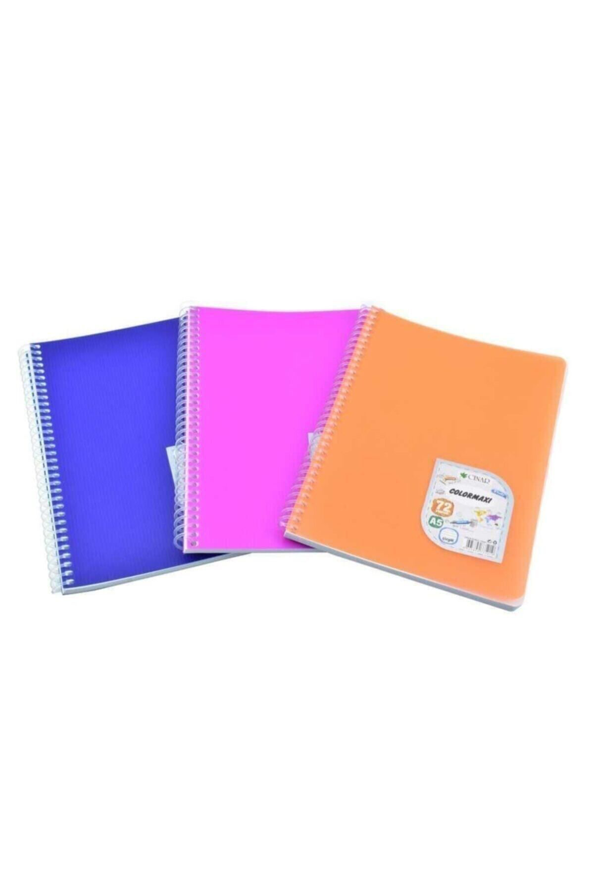 3 Çınar Çınar Spiralli A5 Çizgili Defter 72 Yaprak