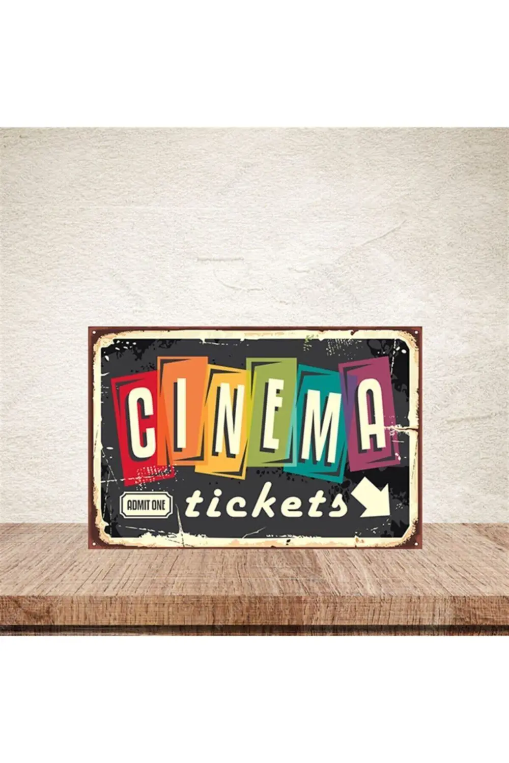 Cinema Tickets 20-30 cm Retro Ahşap Poster