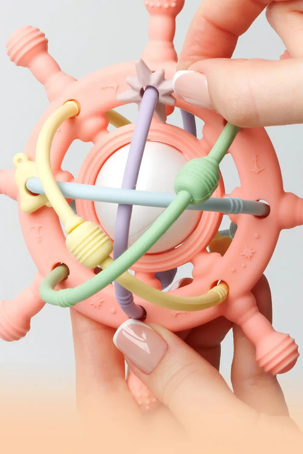 Çıngıraklı Silikon Diş Kaşıyıcı | Güvenli & Eğlenceli Mavi