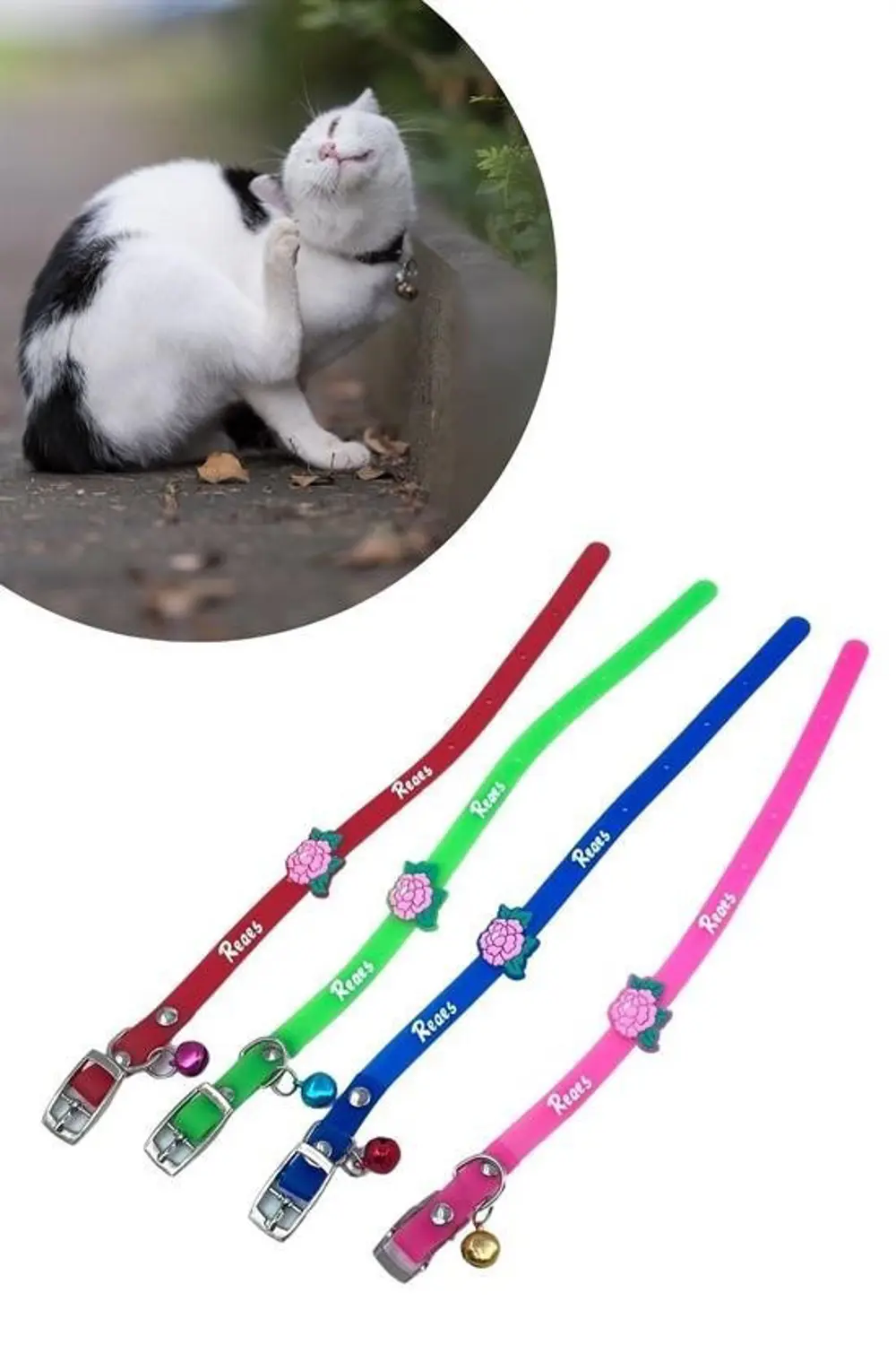 Çıngıraklı Zilli Sevimli Renkli Slikon Kedi Köpek Boyun Tasması (