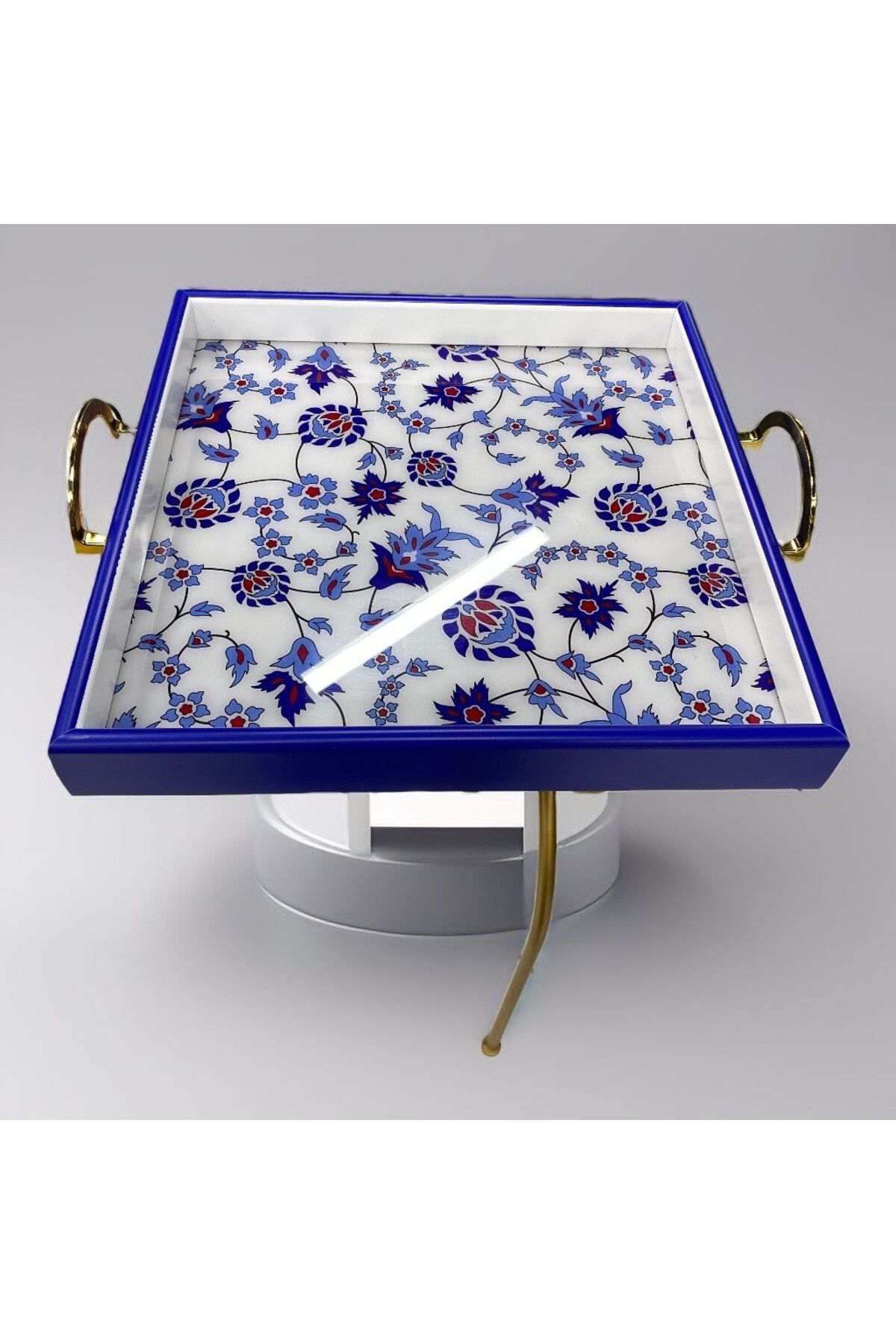 Elif Aksesuar Çini Desen Kare Tepsi