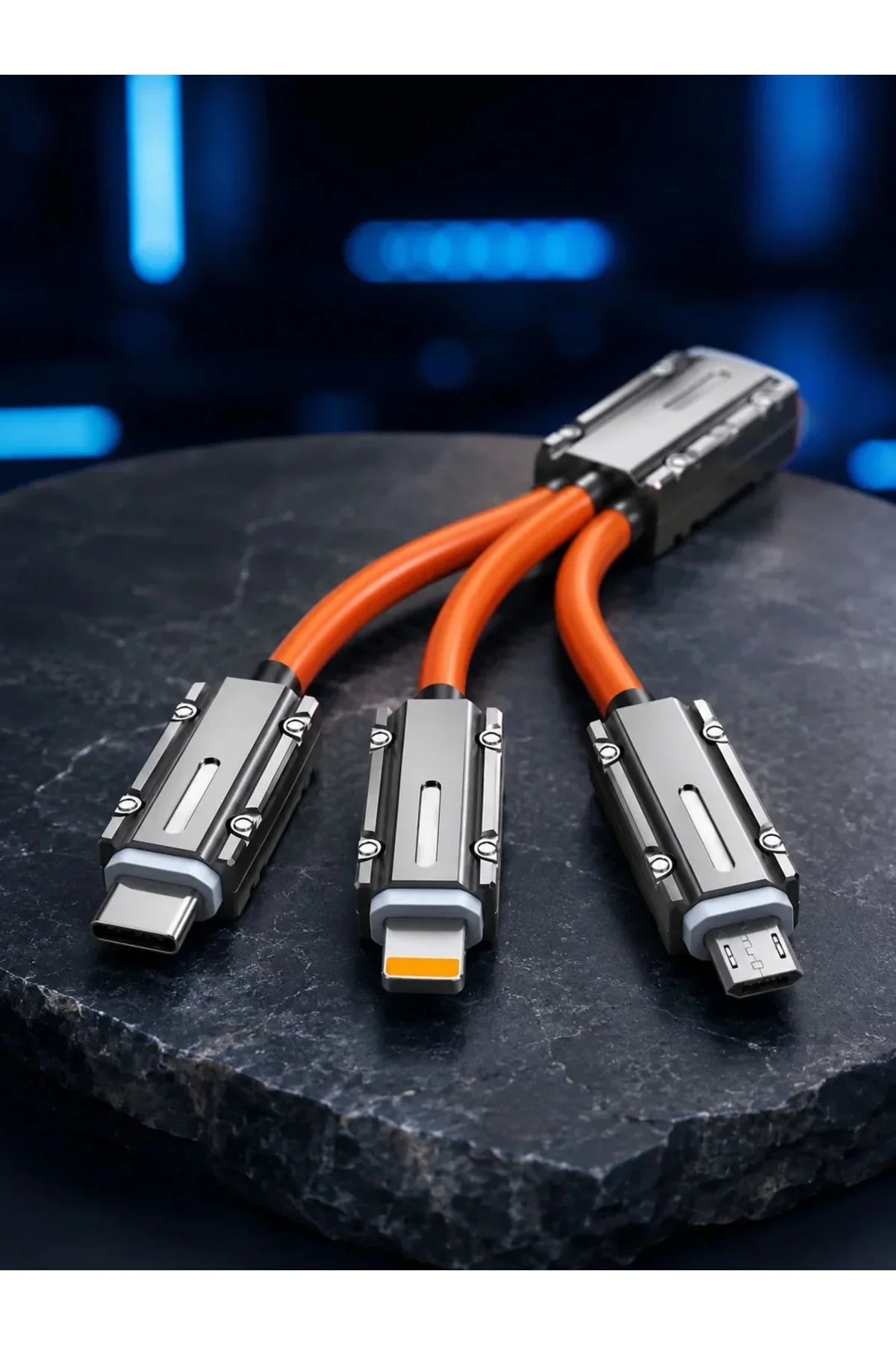 Çinko Alaşımlı Metal Konnektörlü Dayanıklı 6A Hızlı Şarj Kablosu