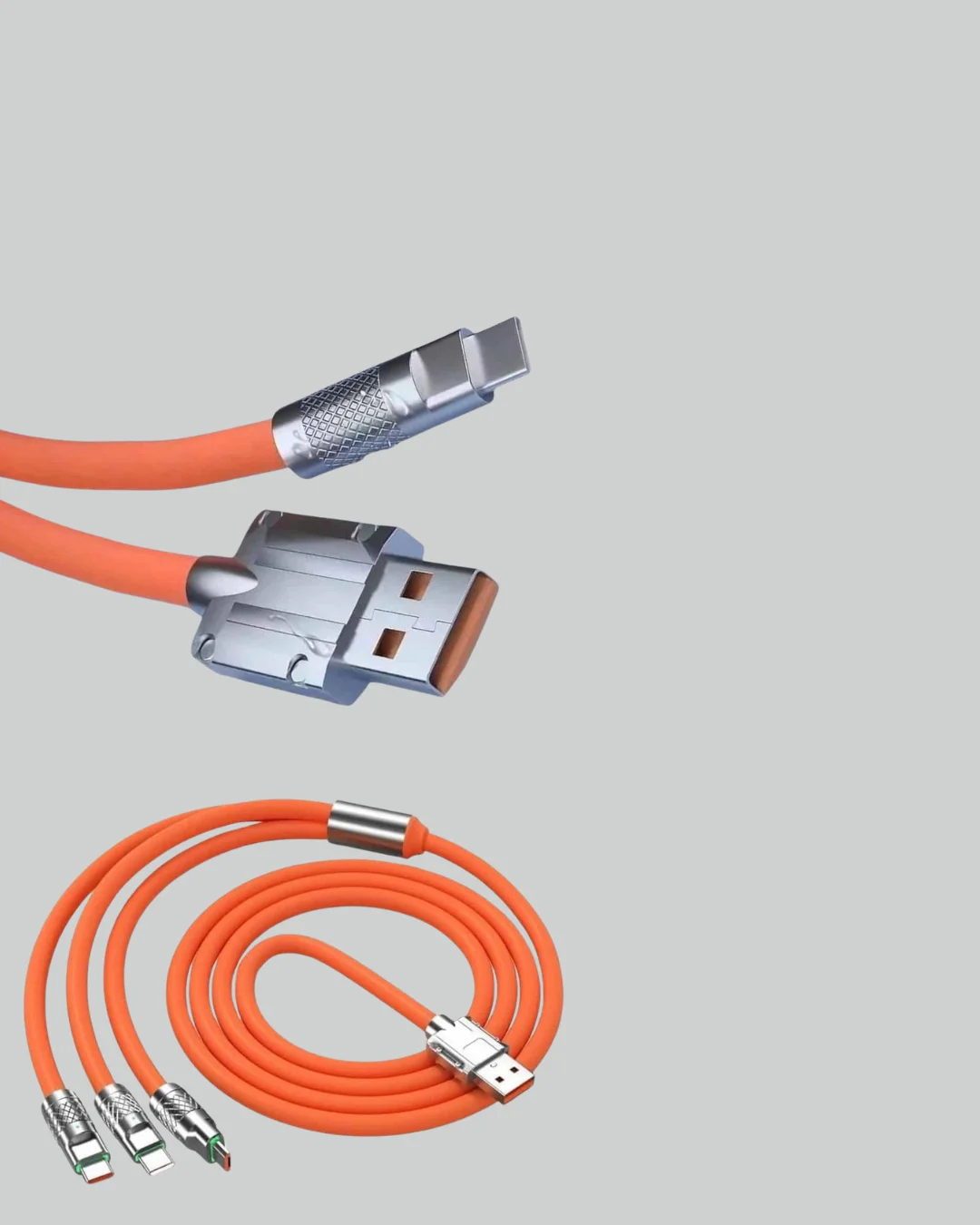 Çinko Alaşımlı Uçlu 120 W Şarj Kablosu – Dolaşmaya Dayanıklı 1,2 m USB Kablo