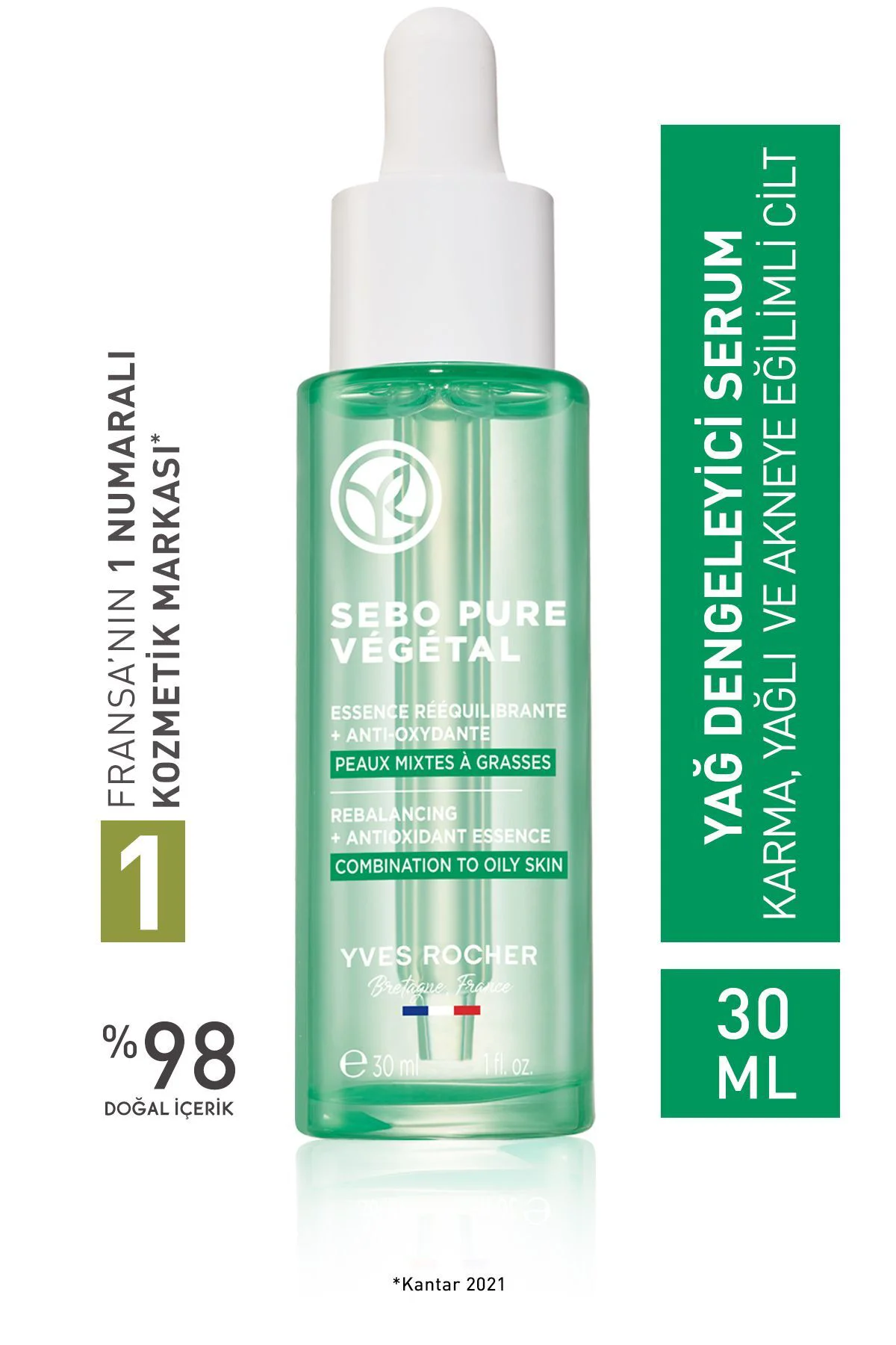 Çinko&Salisilik Asit,Antioksidan,Yağ Dengeleyici Serum-SeboPureVe