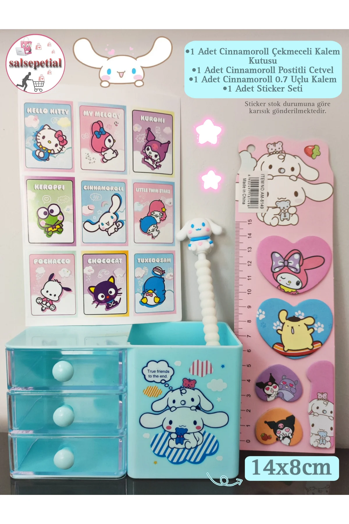 Cinnamoroll Çekmeceli Kalem Kutusu Cinamoroll 0.7 Uçlu Kalem Cetv
