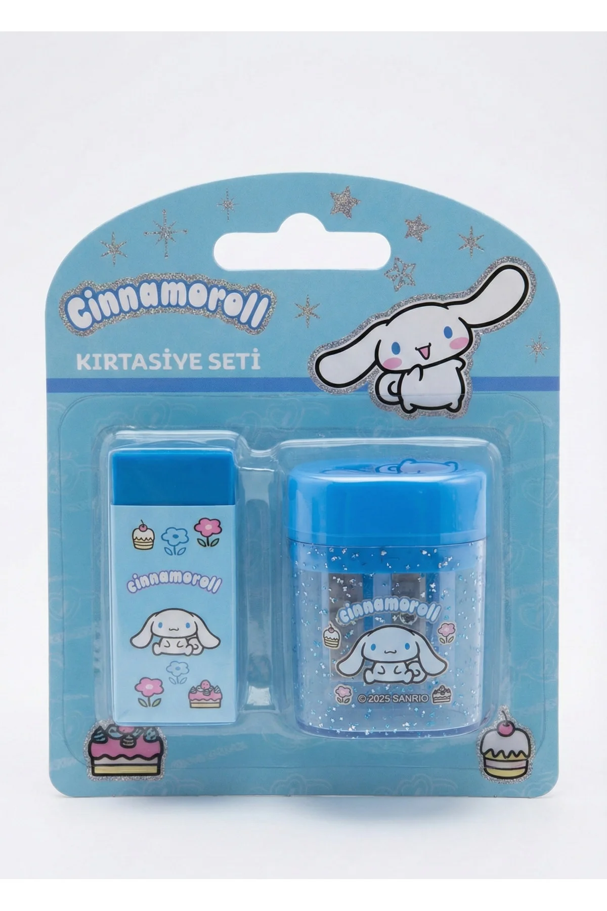 Cinnamoroll Kalemtıraş ve Silgi Seti (Mavi)