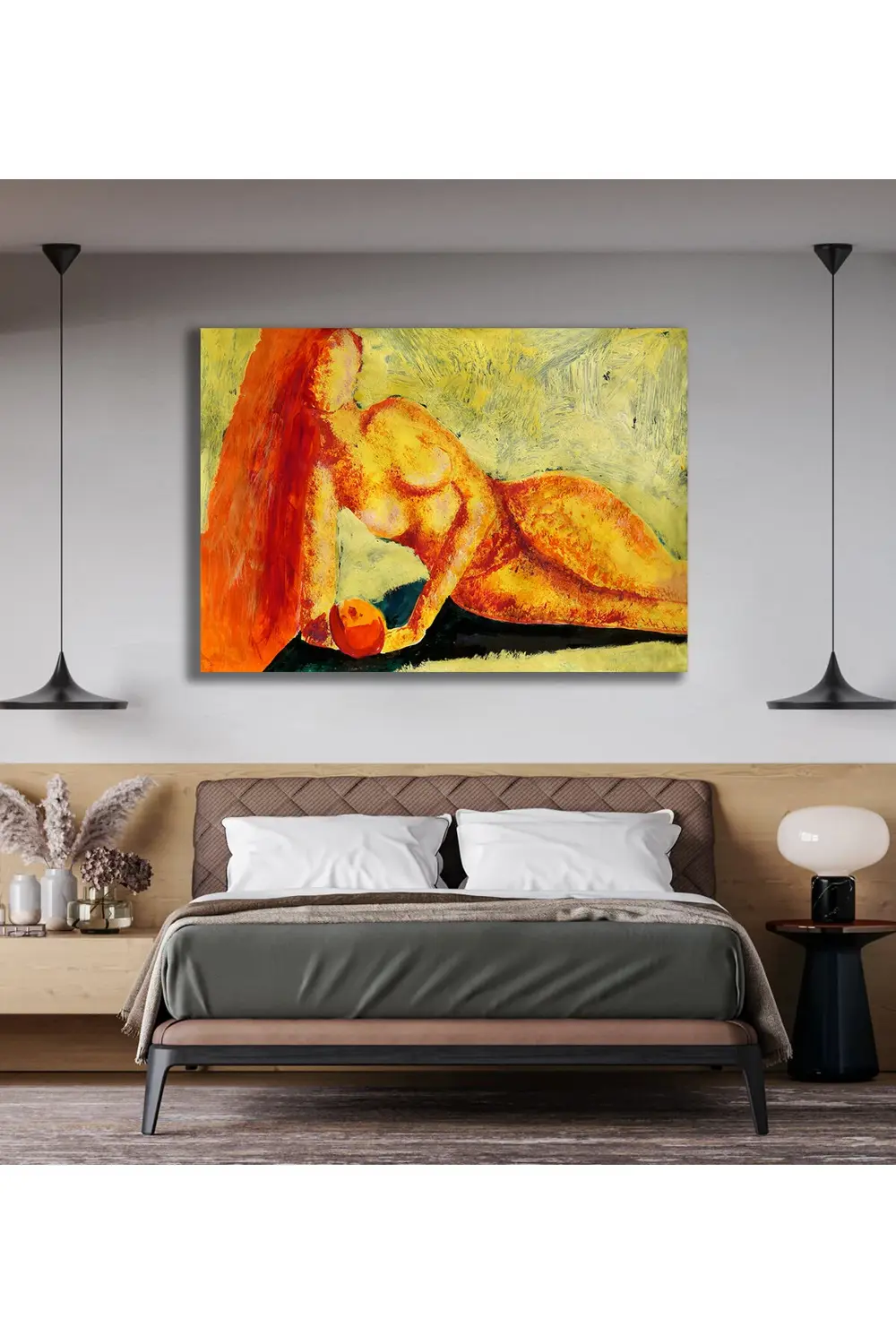 Çıplak Kadın Portresi. Nü Sanat. Kanvas Tablo