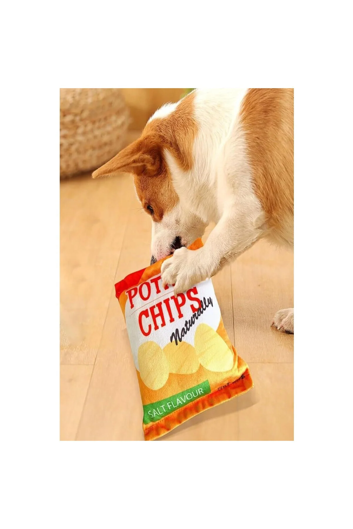 Cips Dayanıklı Sesli Köpek Oyuncağı 1 Adet (PATATO)