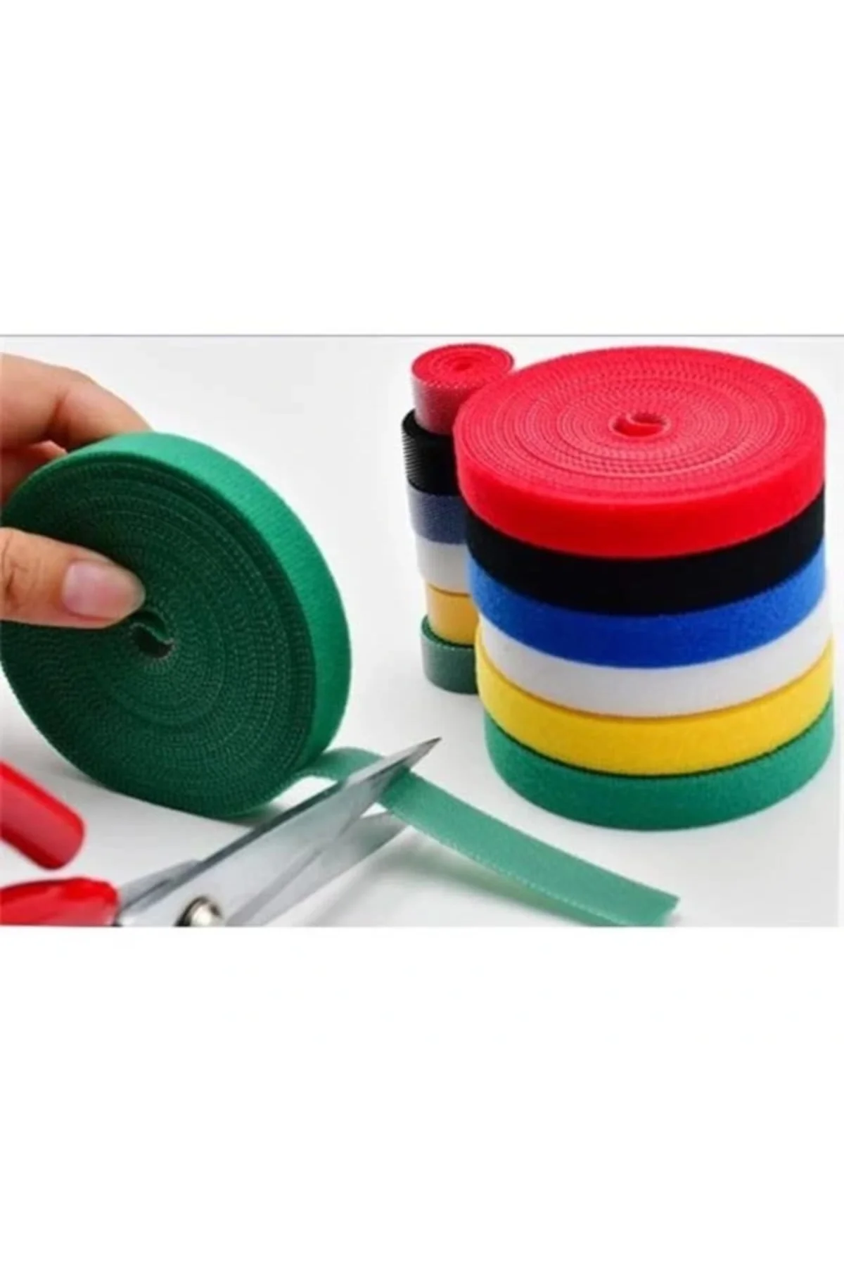 Cırt Cırt Yapışkanlı Kablo Düzenleyici, 5 Metre Kablo Düzenleme Organizer Cırt Cırt Rulo 5