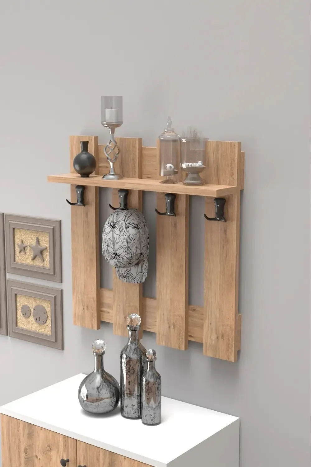 Çit Duvar Askılığı Portmanto Atlantik Çam