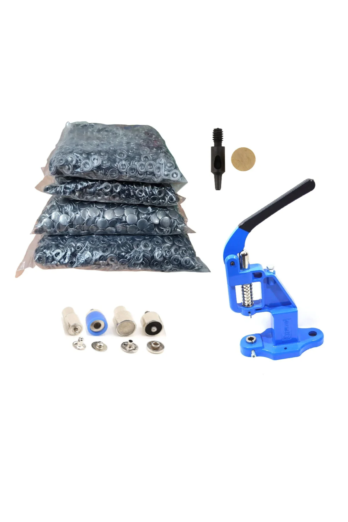 Çıtçıt Makinesi, (antrasit) 720 Adet 15mm Paslanmaz Alfa Çıtçıt, 