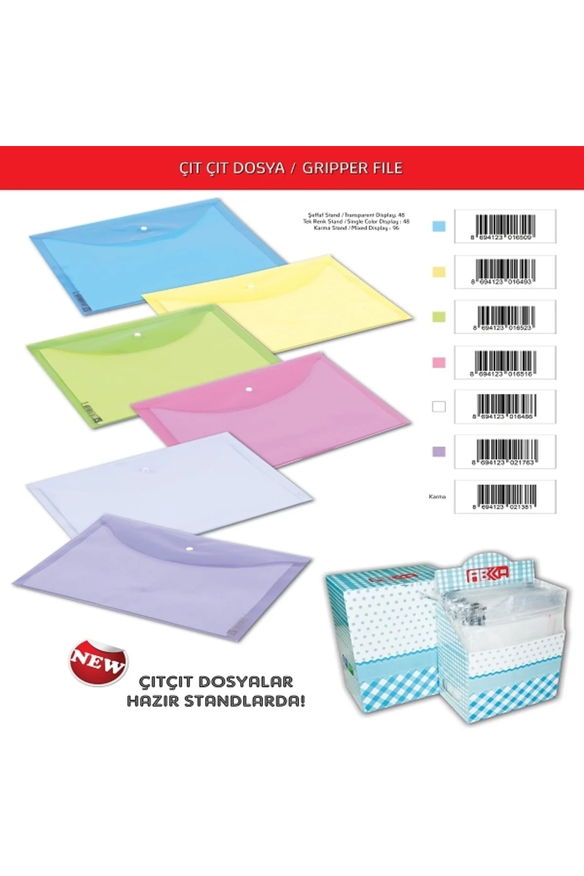 Çıtçıtlı Dosya Kırmızı - 12'li Paket