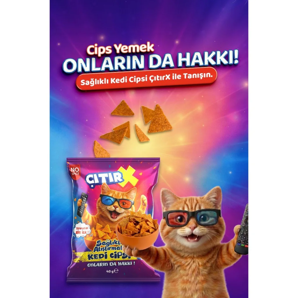 Çıtır X Kedi Cipsi Somon Etli Kedi Ödülü 40gr Çıtır X Kedi Cipsi Somon Etli Kedi Ödülü 40gr
