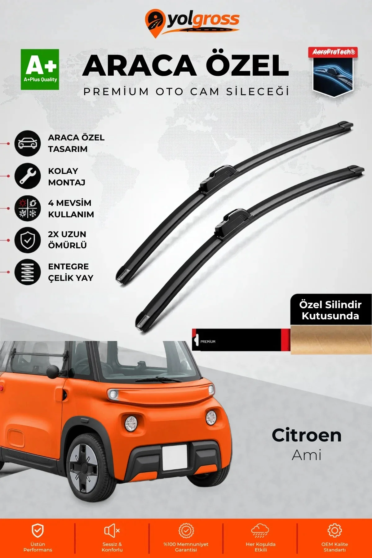 Citroen Ami Ön Cam Silecek Seti 2020 Üzeri Premium Araca Özel 50 Cm A+ Kalite