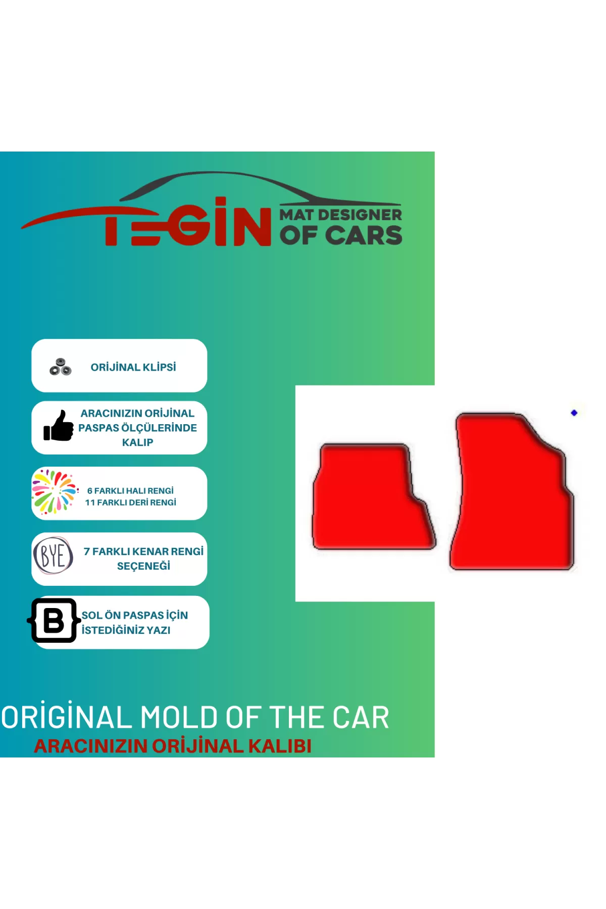 Citroen Berlingo Van 2008 Ve Sonrası Prime Kırmızı Halı Sarı Kena