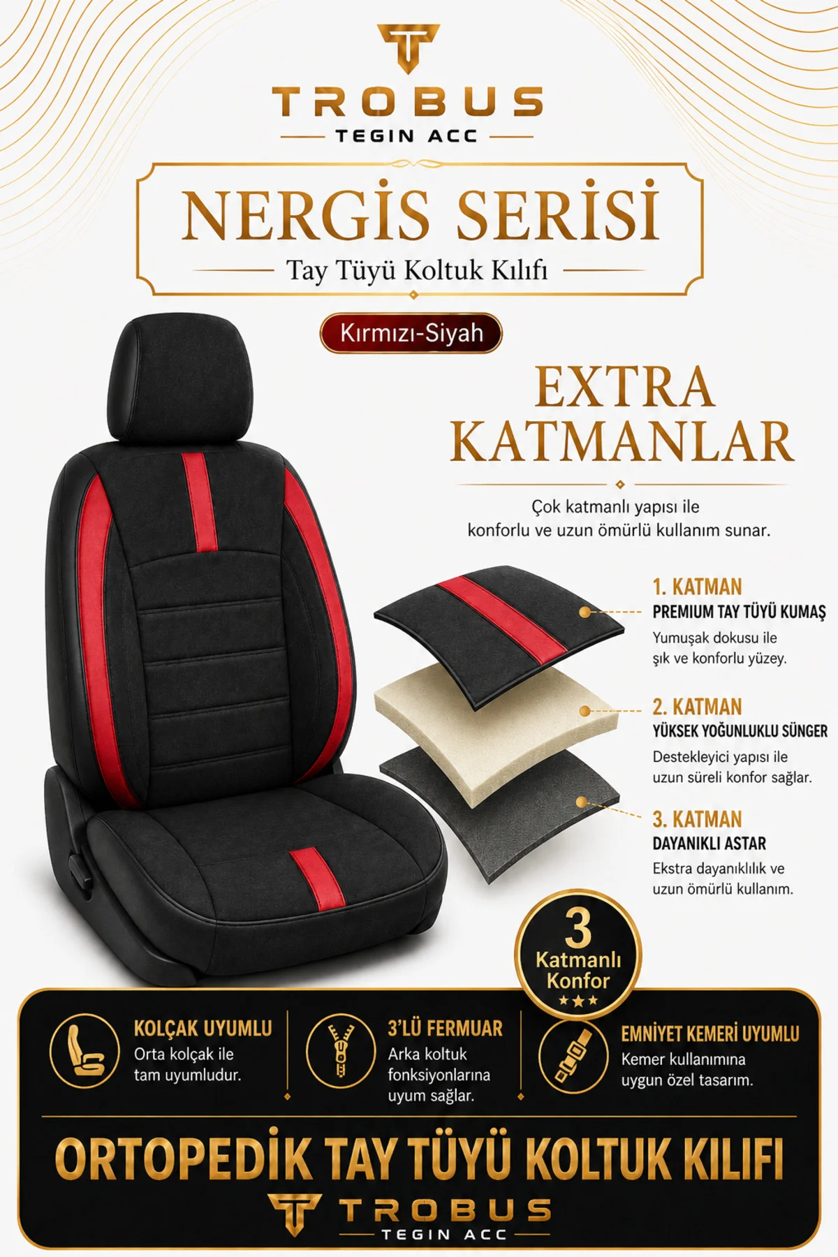 Citroen Berlingo 2004 2005 2006 2007 Uyumlu Kırmızı Nergis Serisi Ortopedik Tay Tüyü 2+1 Ticari Fiyatı, Yorumları ve Özellikleri