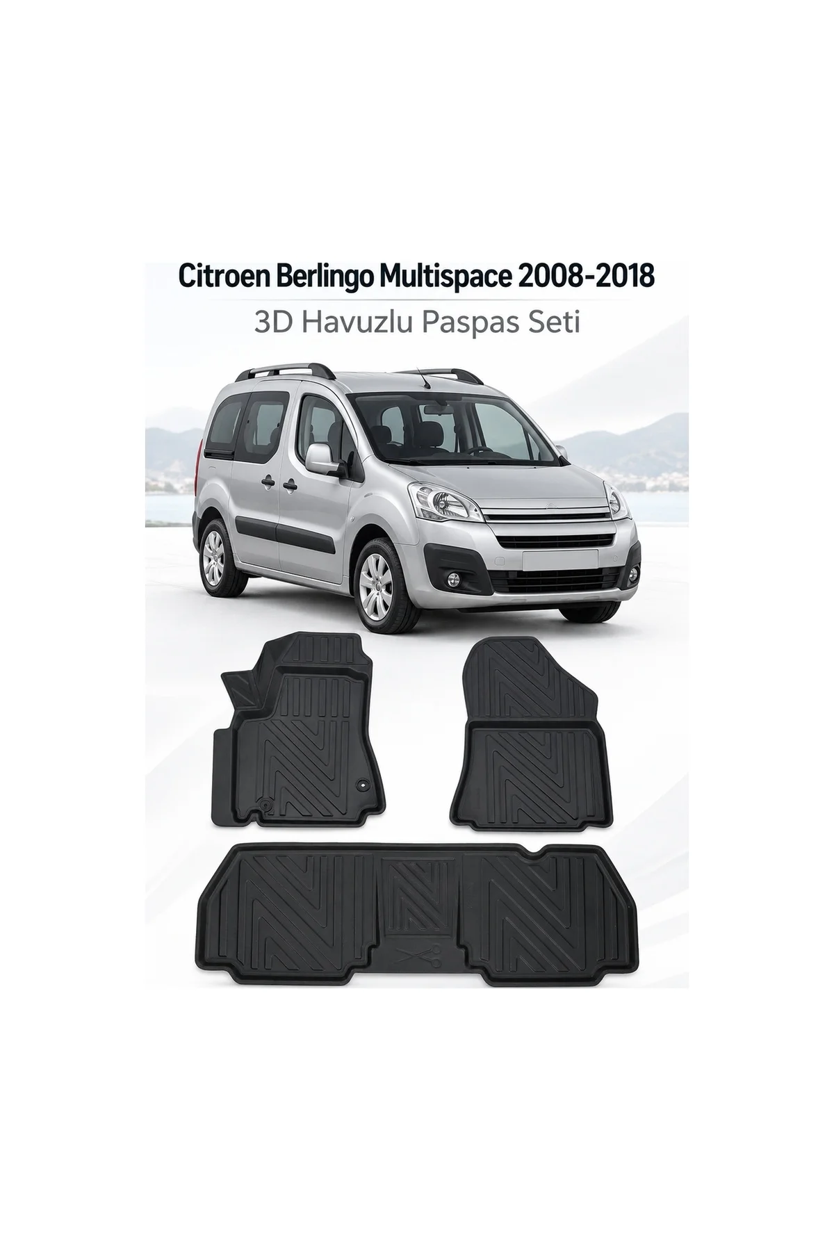 Citroen Berlingo Multispace 2008-2018 Karbon Desenli Premium 3D Havuzlu Oto Paspas Citroen Berlingo Multispace 2008-2018 Karbon Desenli Premium 3D Havuzlu Oto Paspas