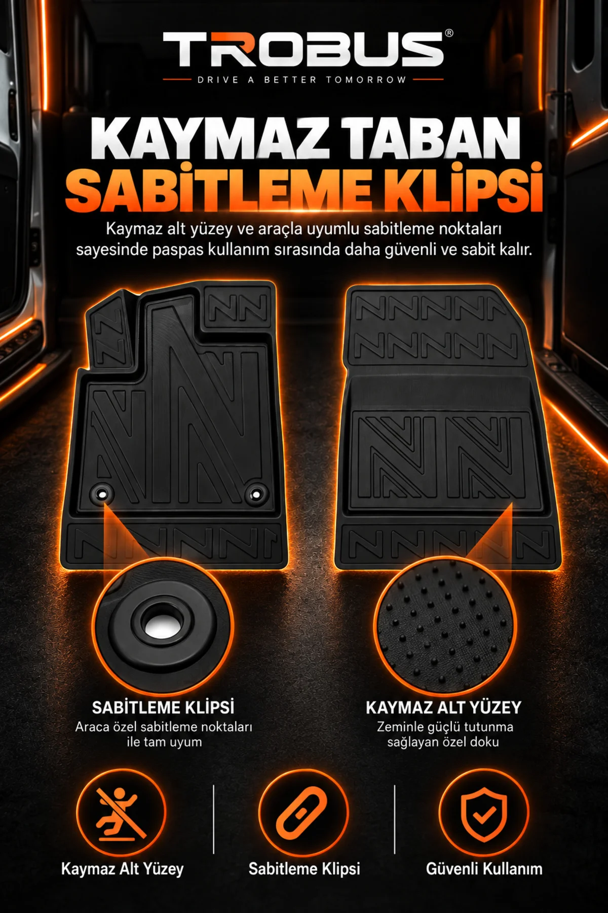 Citroen Berlingo Panelvan 2008-2018 Karbon Desenli Premium 3D Havuzlu Oto Paspas 2 Parça Ön Takım