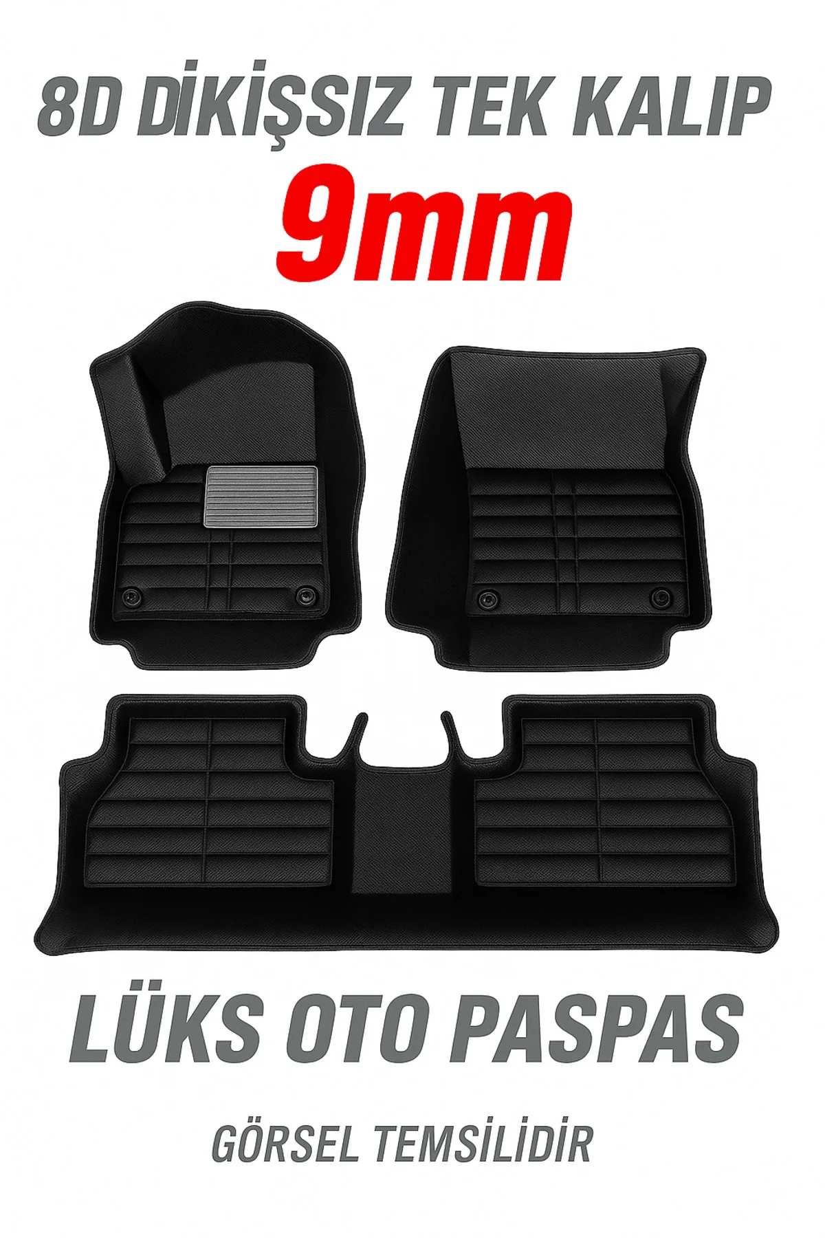 Citroen Berlingo Yeni Kasa 2018 ve Sonrası 8D Dikişsiz Tek Kalıp 9mm Lüks Oto Paspas