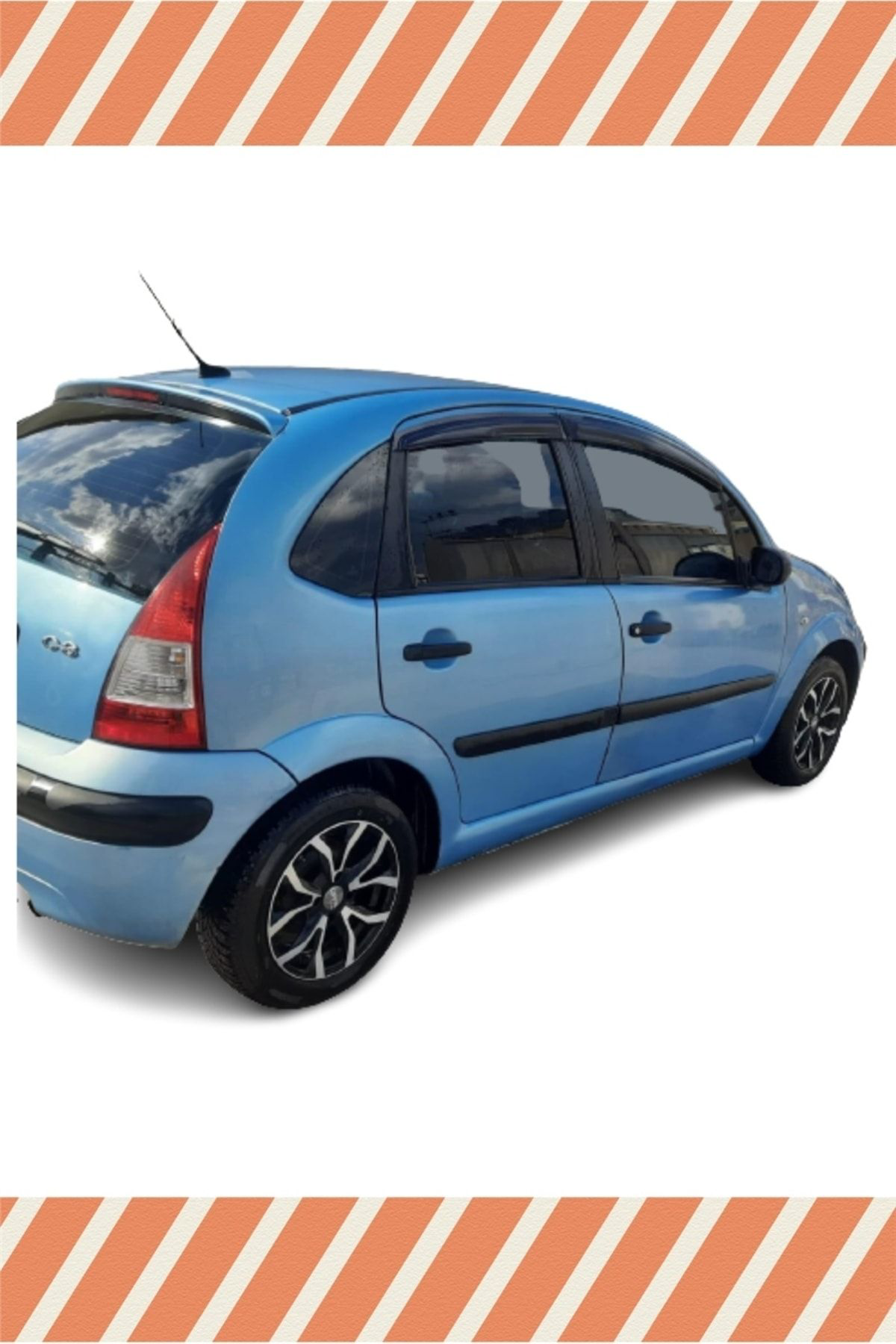 Citroen C-3 2002-2010 4'lü Mügen Tip Cam Rüzgarlığı