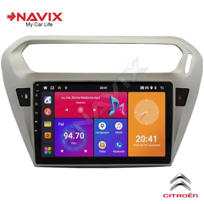 Navixx Citroen C Elysee -Peugeot 301 9 İnch Multimedya Ekran