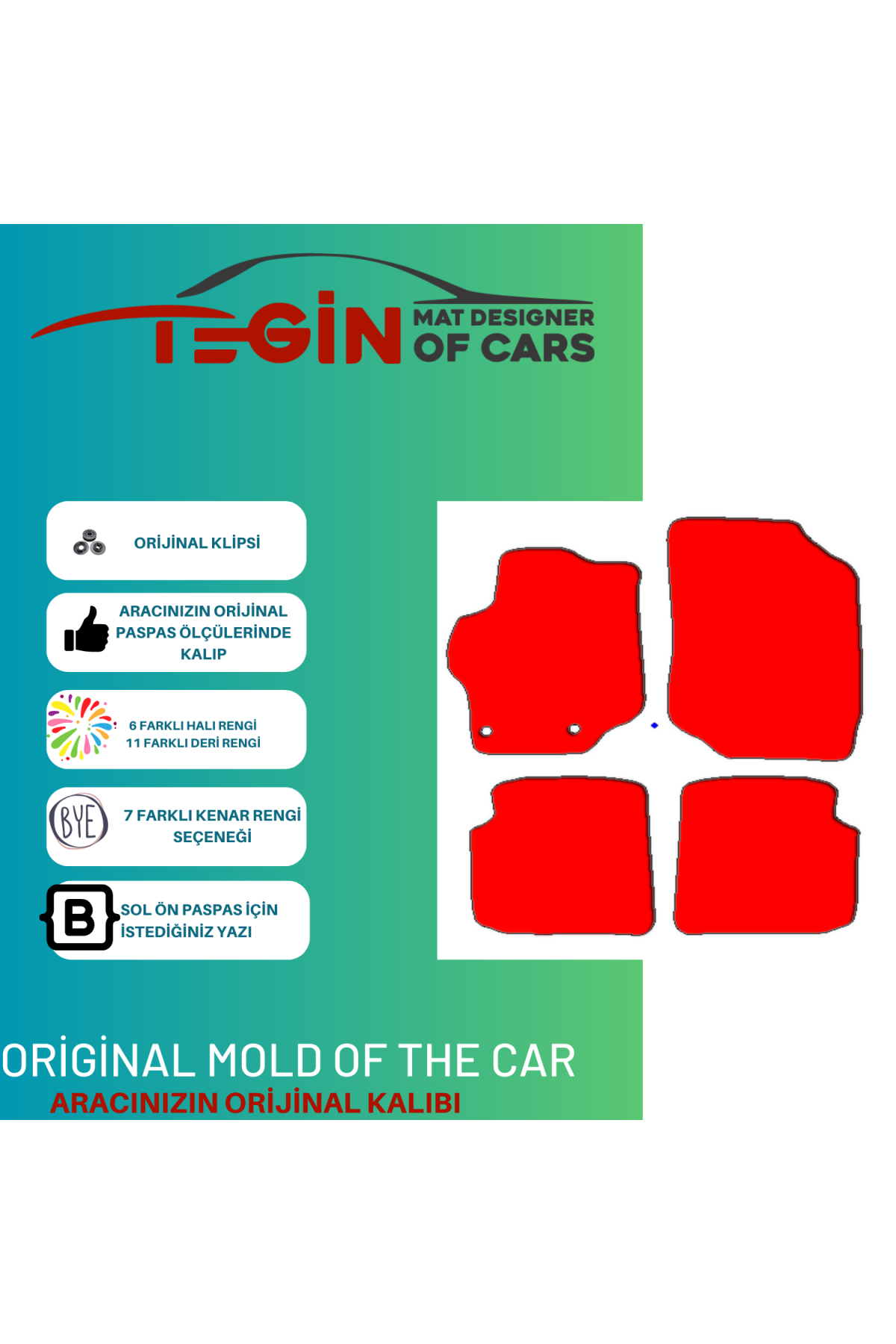 Citroen C-elysee 2012 Ve Sonrası Prime Siyah Deri Gri Kenar Paspa
