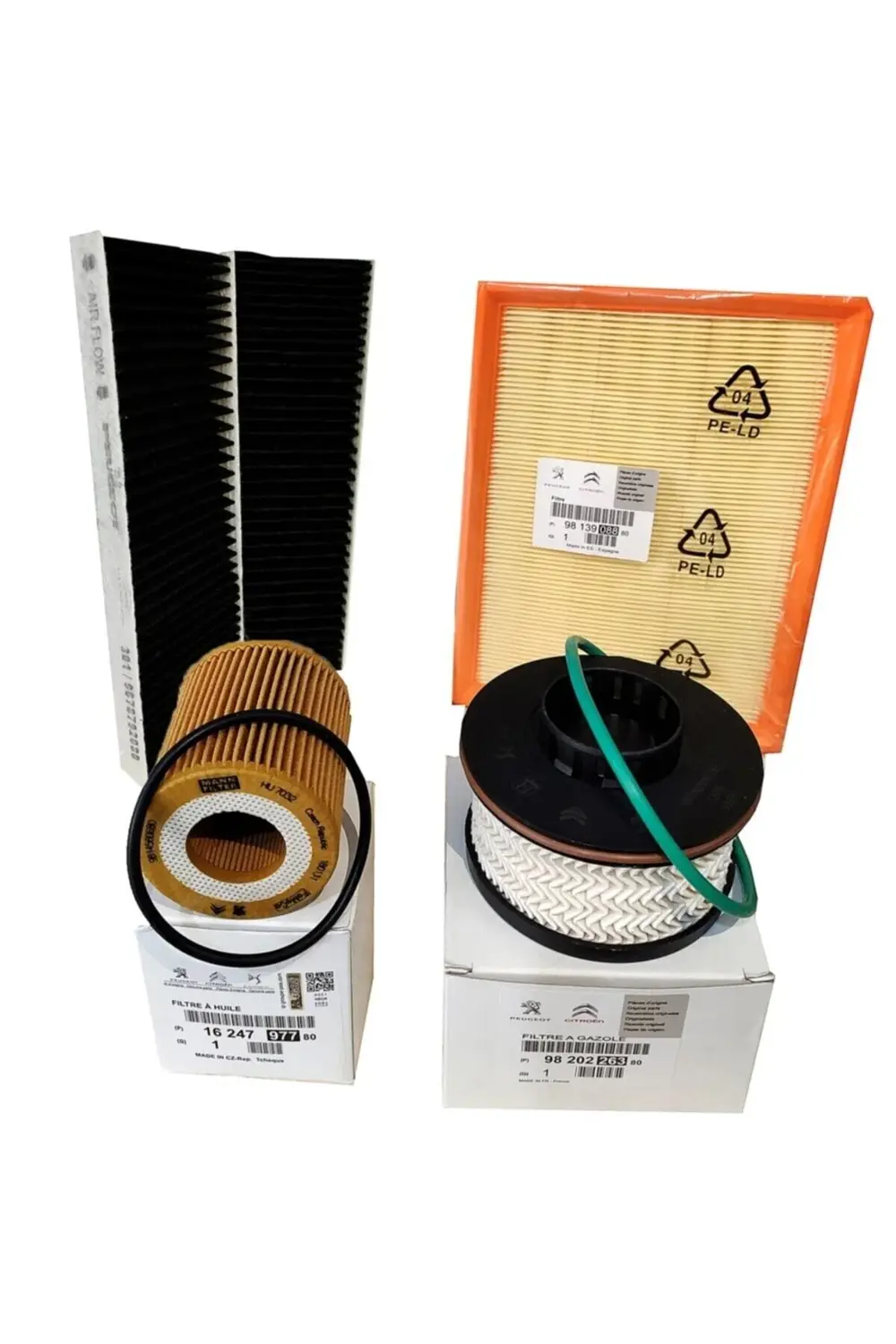 Citroen C-elysee 1.5 Bluehdi Filtre Bakım Seti (2019-2020) Uyumlu