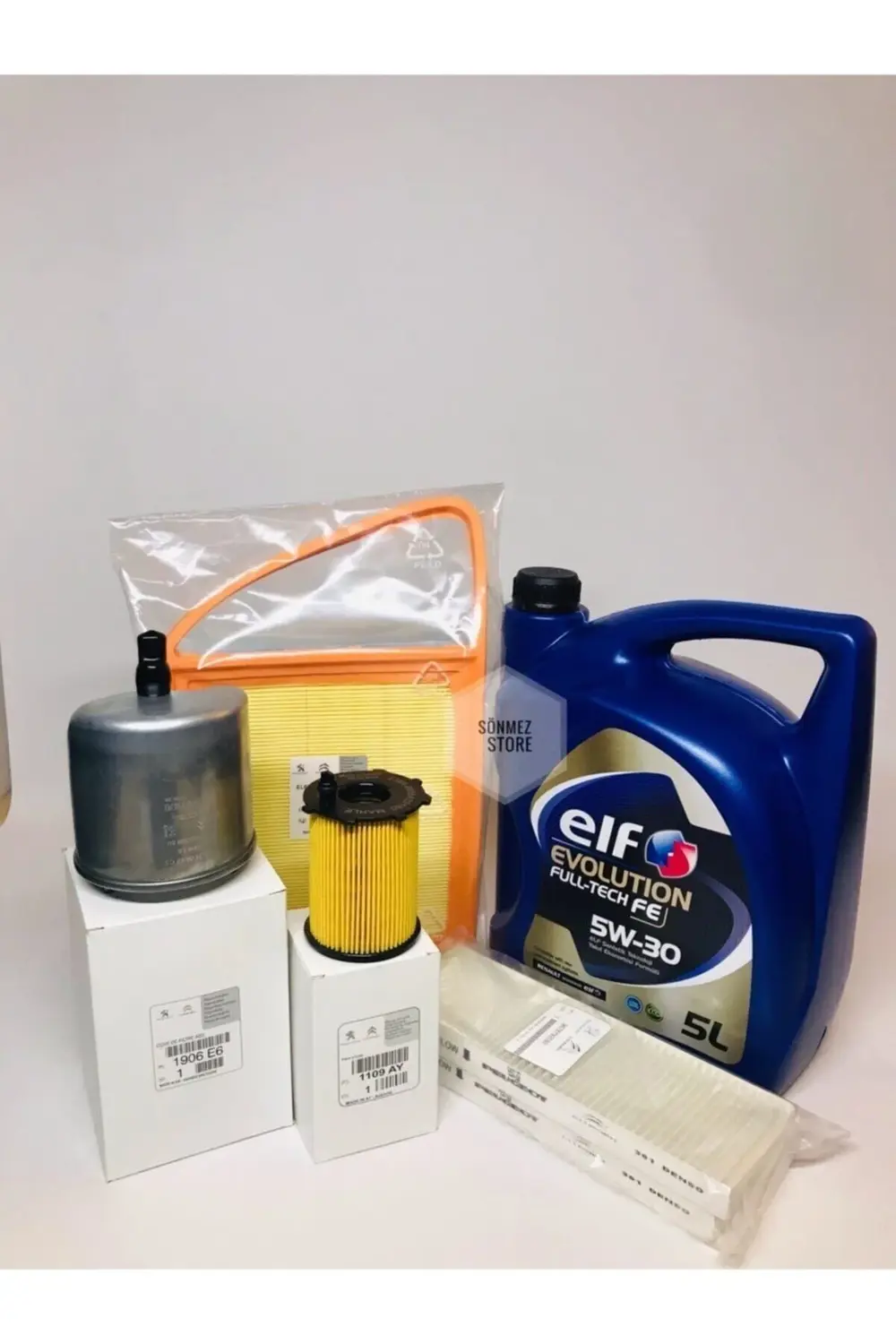 Citroen C-elysee 1.6hdi Kw68 Filtre Bakım Seti 2012-2016+5w30 Mot