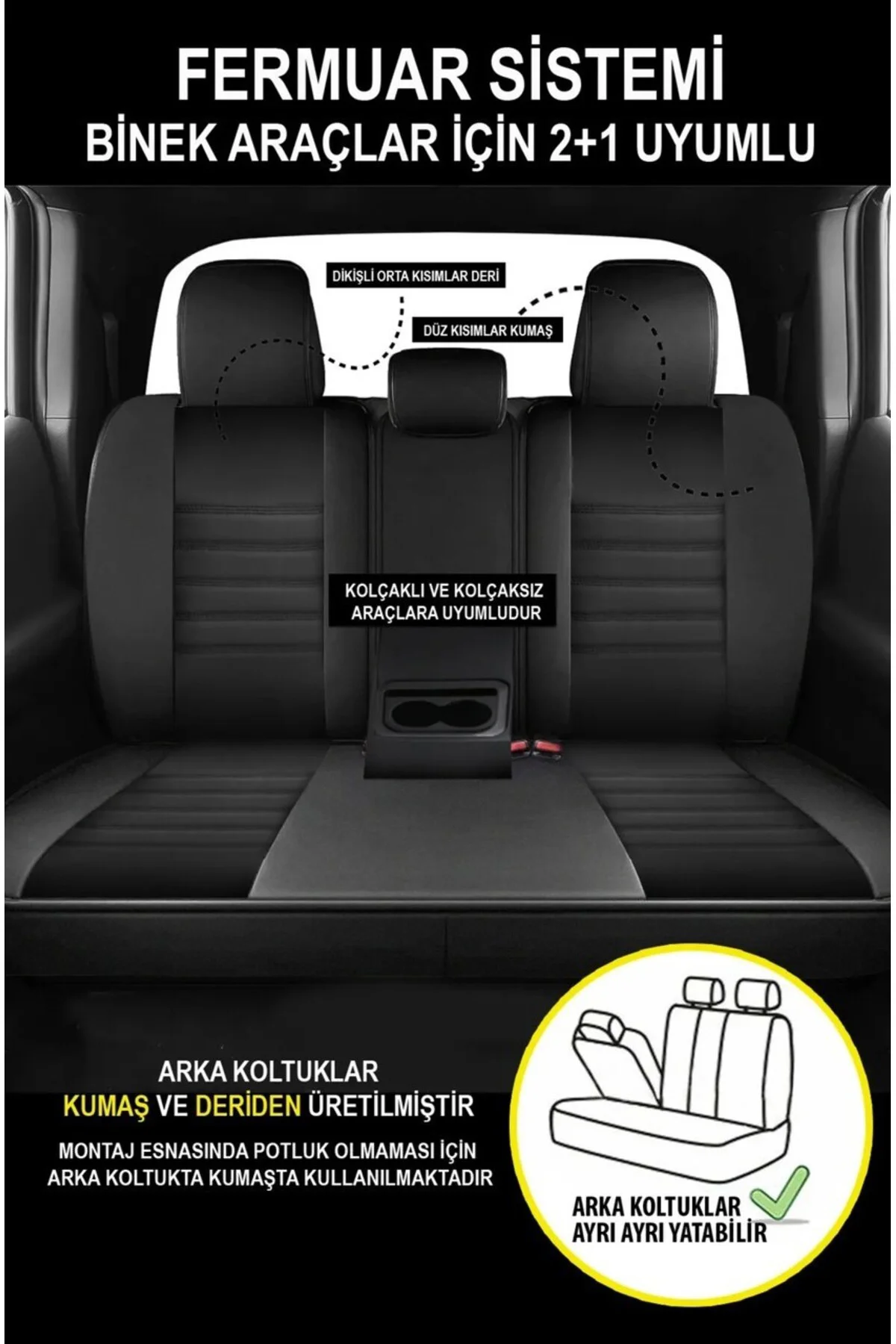 Citroen C-Elysee 2012 ve Sonrası Uyumlu Jetdrive Serisi Siyah Oto Koltuk Kılıfı Tam Set