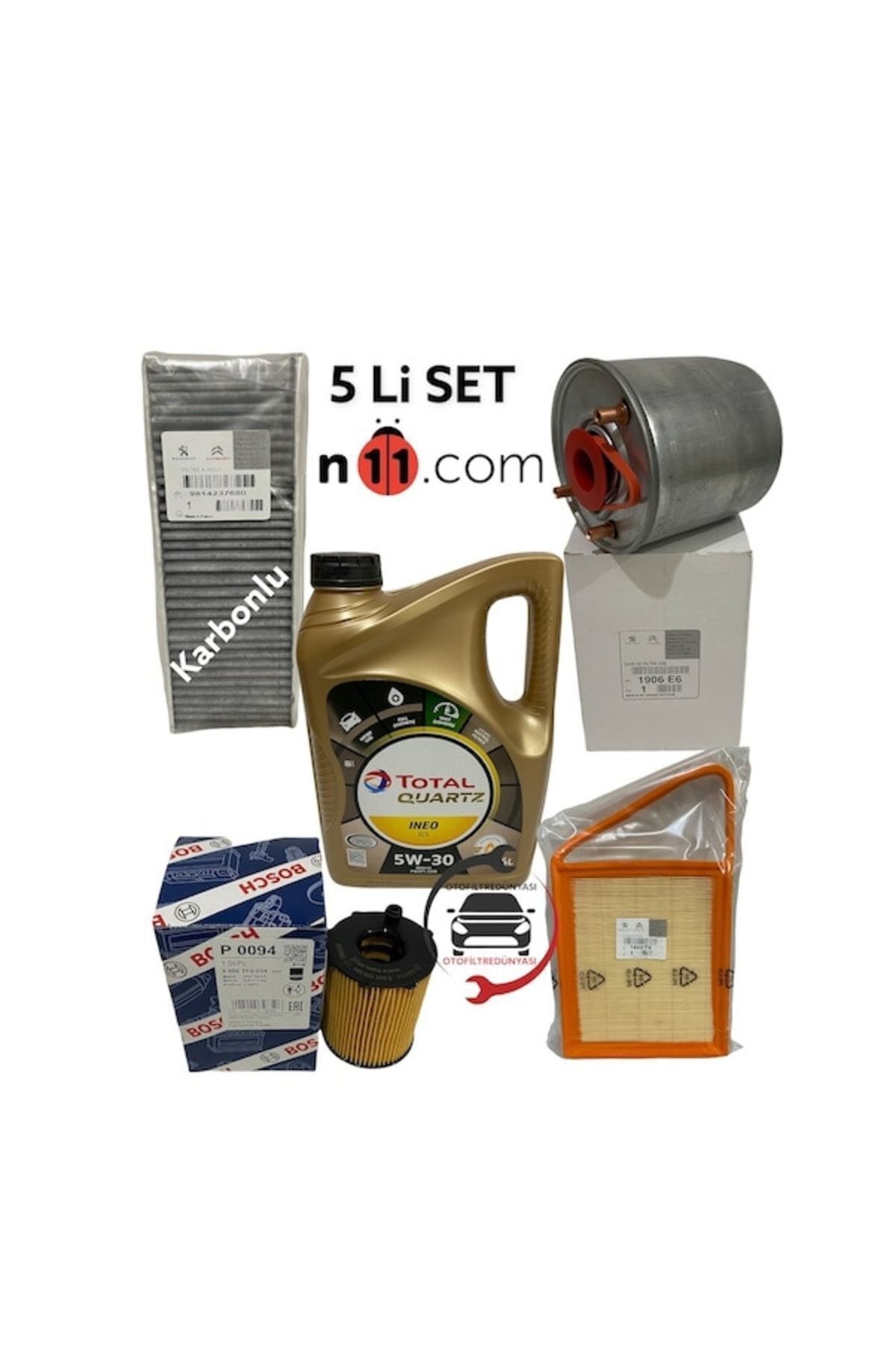 Total Citroen C-Elysee Peugeot 301 1.6 Hdi Hava Yağ Polen Yakit İneo Ec