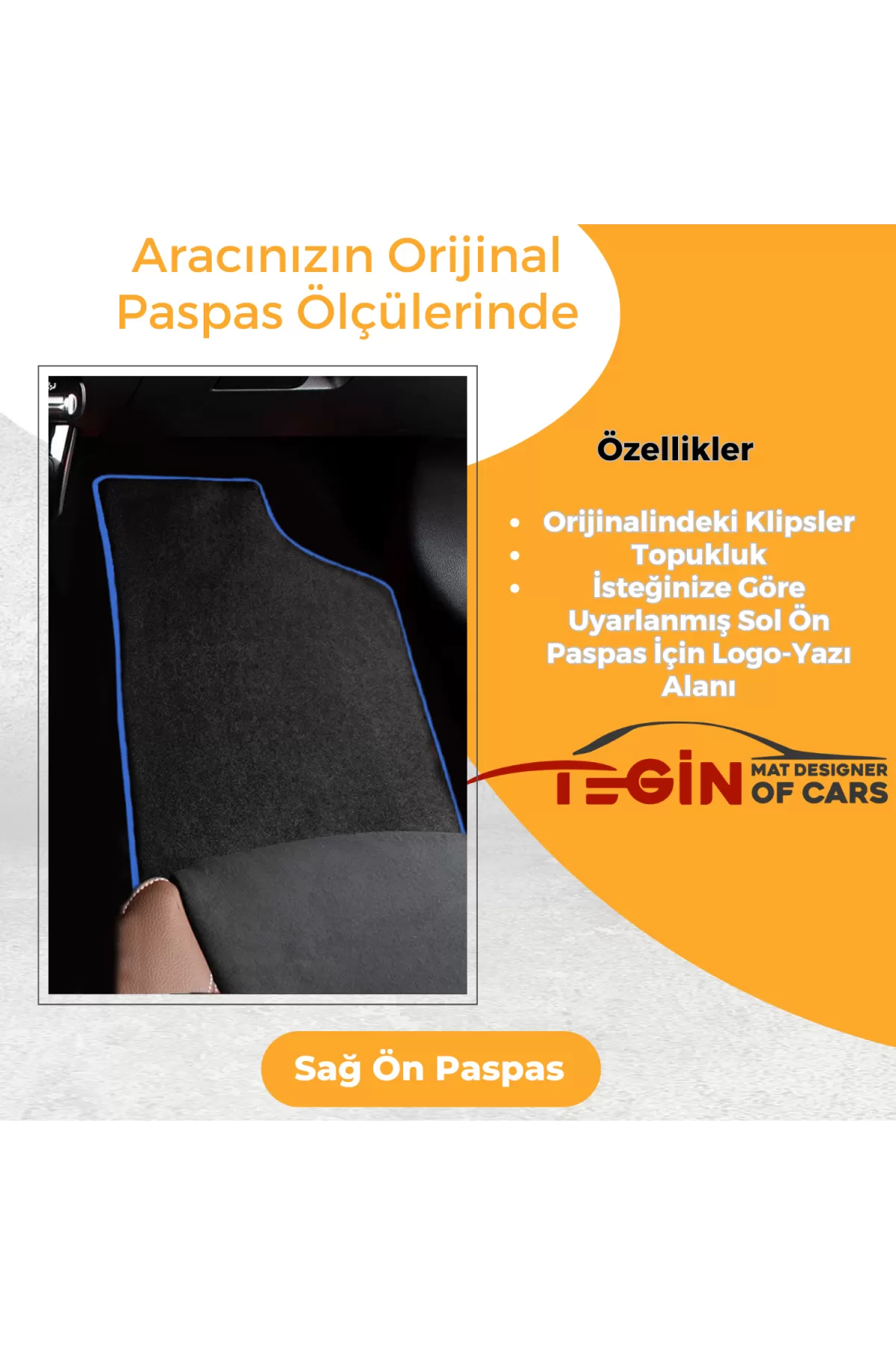 Citroen C1 2014 Ve Sonrası Prime Siyah Halı Mavi Kenar Halı Paspa