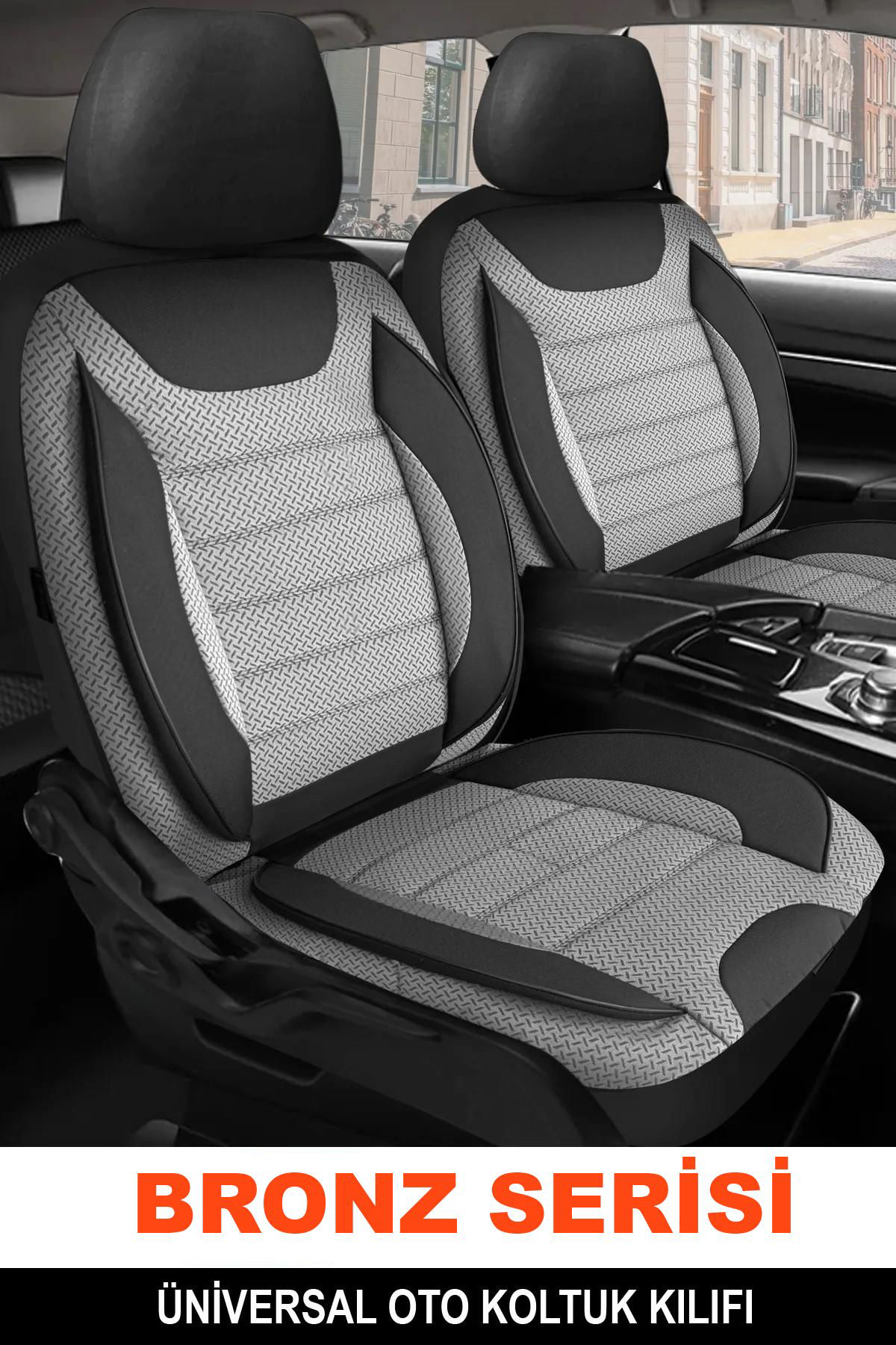 CITROEN  C2 2004-2010Uyumlu Oto Koltuk Kılıfı Bronz Serisi - Gri