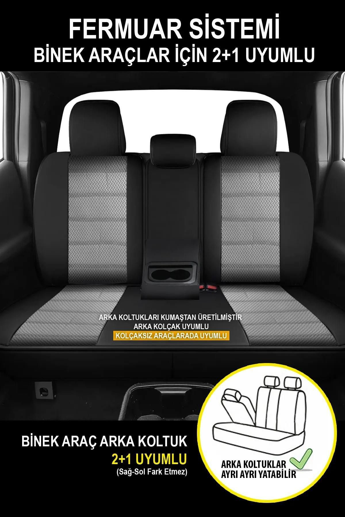 CITROEN  C2 2004-2010Uyumlu Oto Koltuk Kılıfı Bronz Serisi - Gri